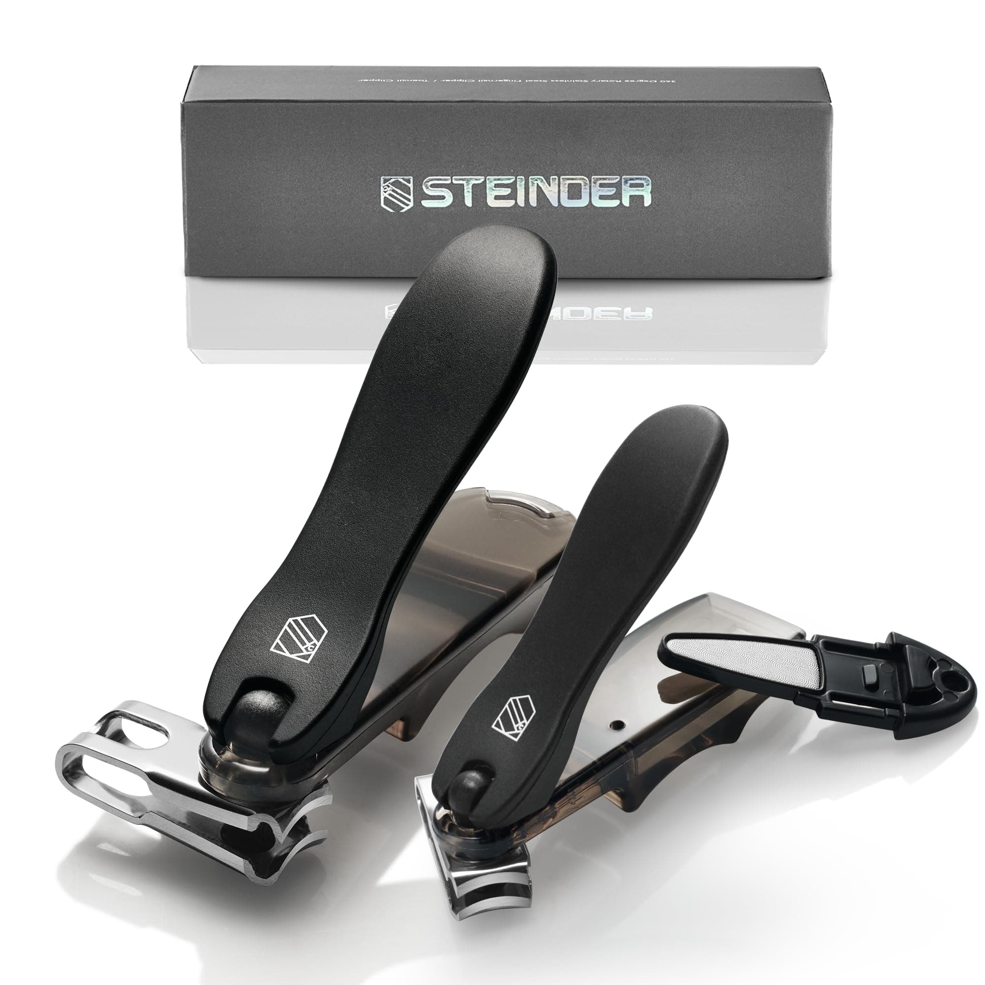 Nail Clippers, Steinder® Easy 360 Rotation Nail Clippers Set Made in Korea/cortauñas cortaúñas de Manos y pies/Gift for Men & Women Convenient Senior for Thick Toe Nail.