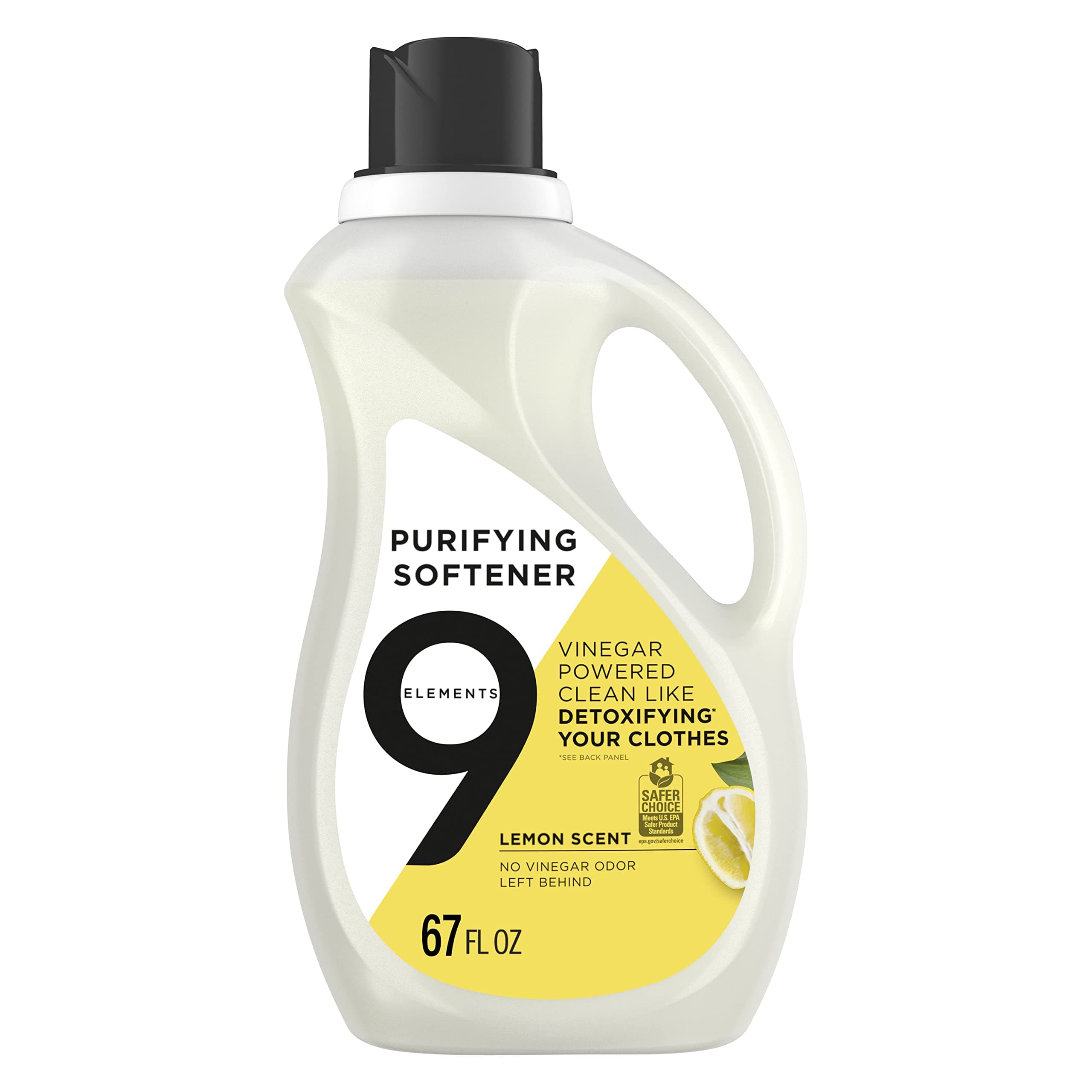 9 Elements Liquid Purifying Fabric Softener, Lemon Scent, 67 oz