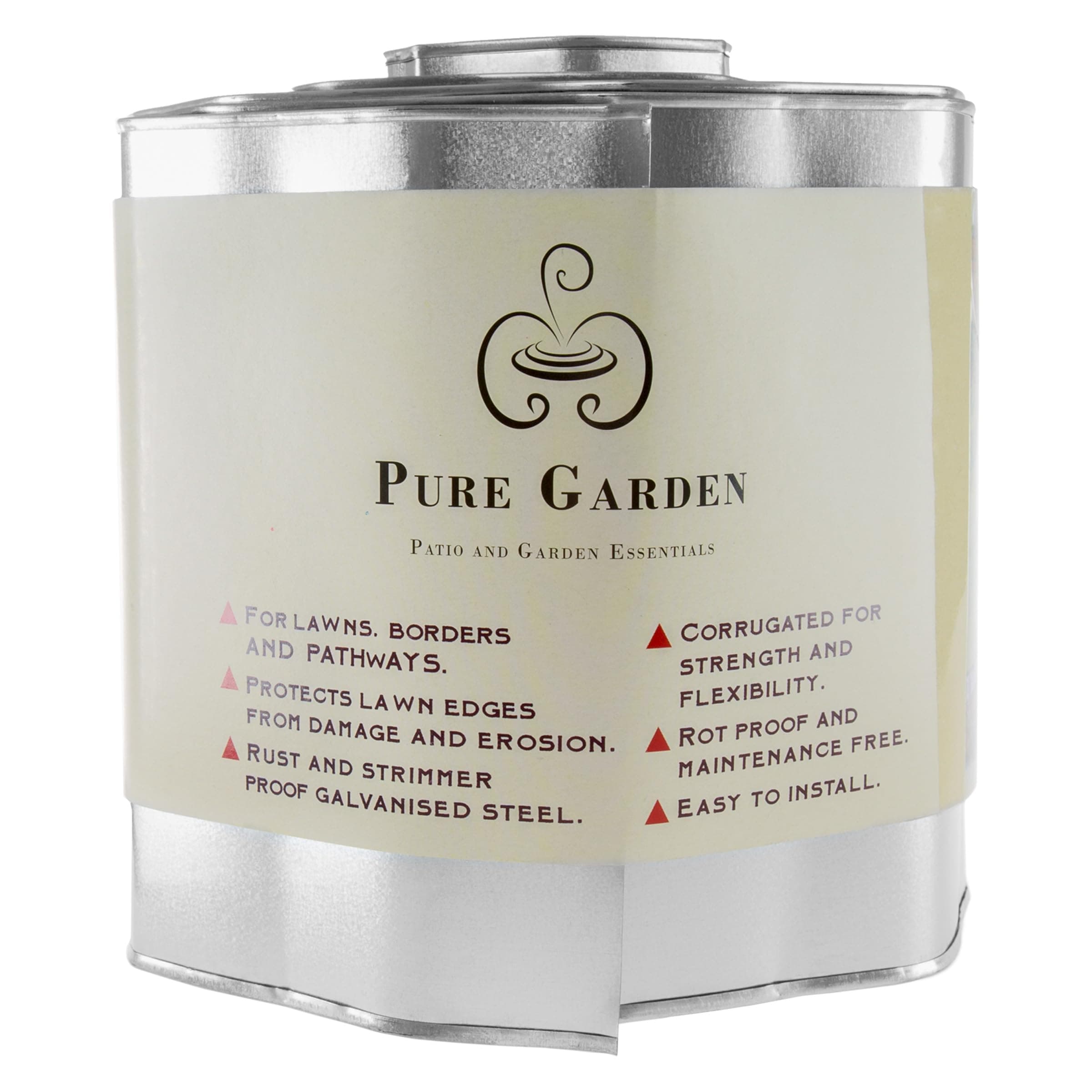 Pure Garden Galvanized Steel Lawn Edging Landscape Plant and Border 6.25 inches x 16 feet L by