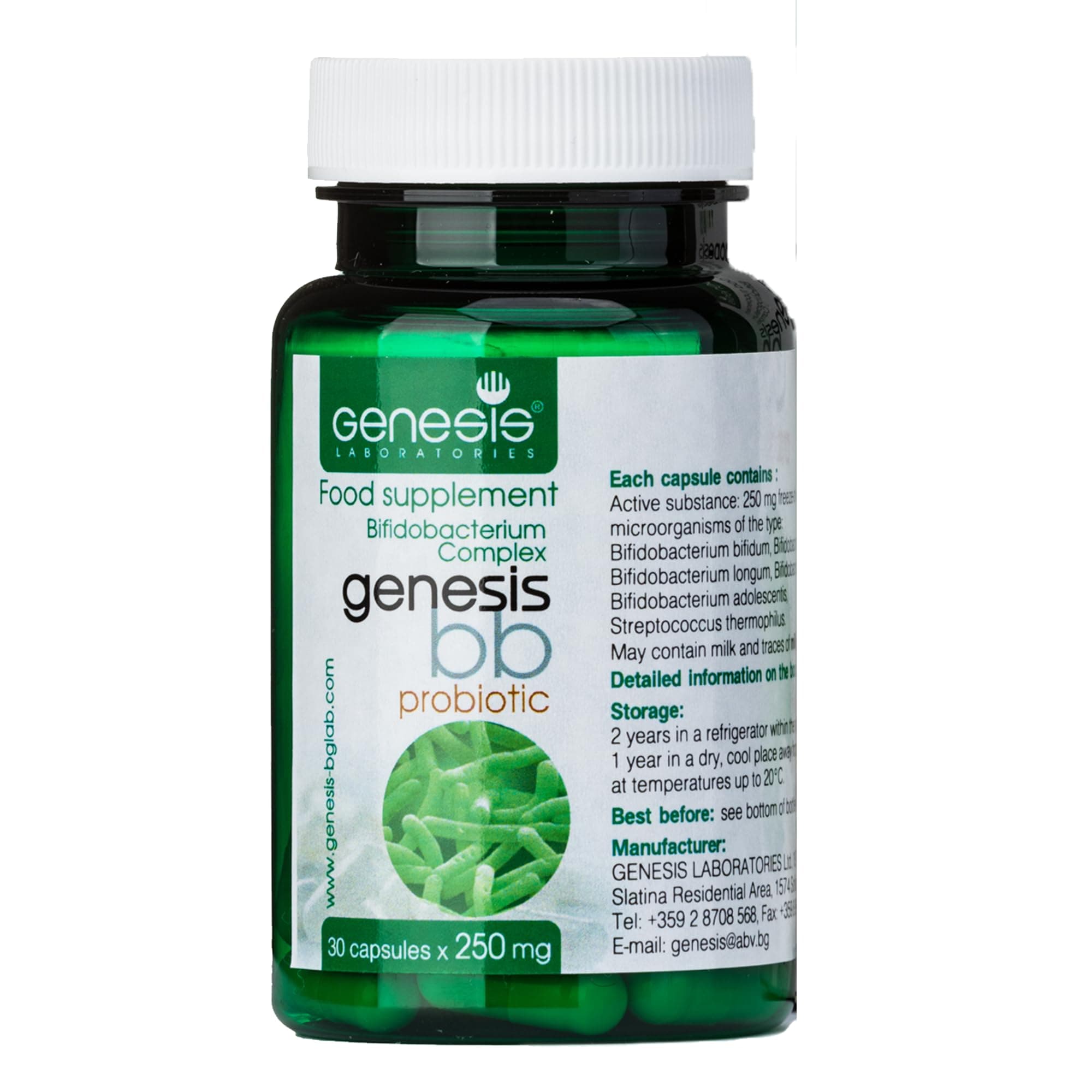 Genesis Bifidobacterium Complex BB Probiotic 30 Capsules of 240 mg by Genesis