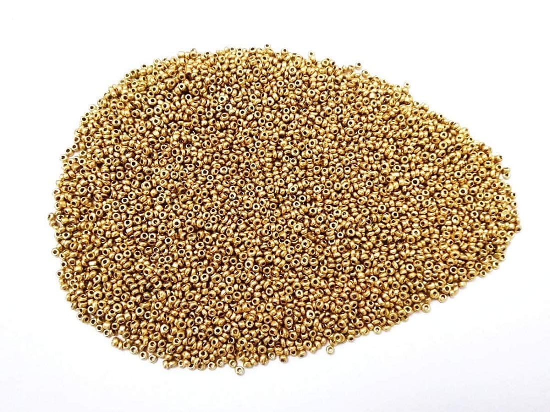 Sewn Golden Colour Seed Beads for Embroidery Size 25Gram