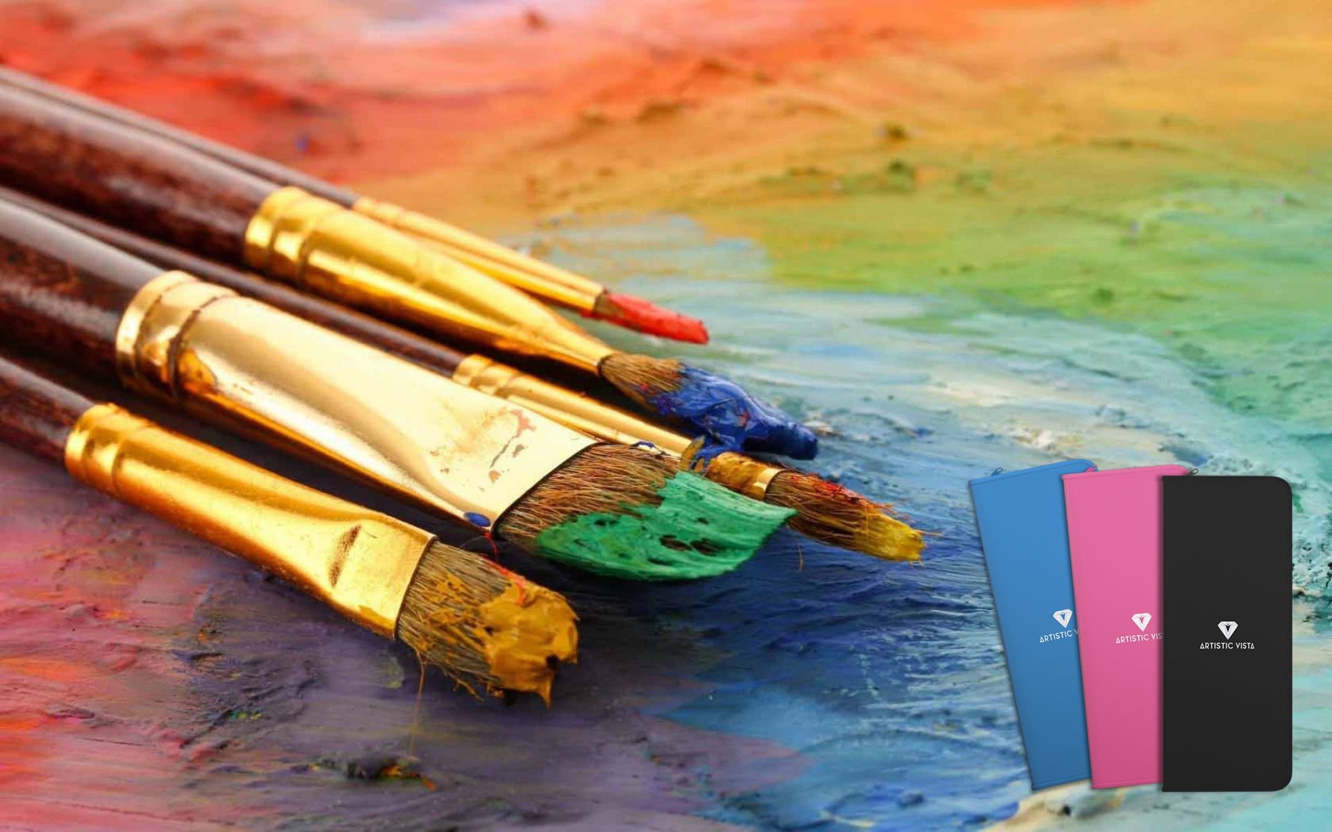 Paint Brushes | Complete 15 Piece set. Perfect for Acrylic, Watercolor, Gouache, Oil, & Face painting.