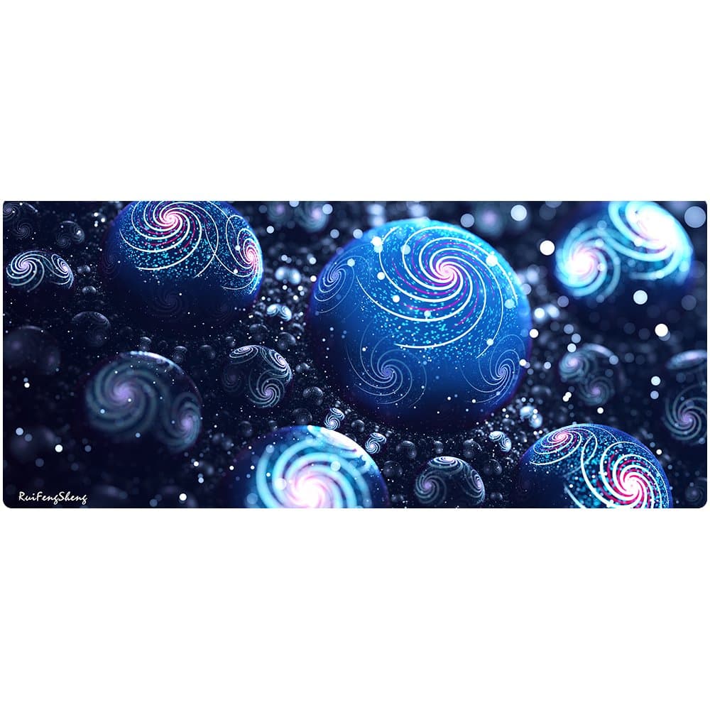 Ruifengsheng Large Gaming Mouse Pad ,Extra Large Size Mat,Extended XXL Size Mouse Pad, Non-Slippery Rubber Base,(Edge Stitched) (35.4" * 15.7") (90x40 Planet06)