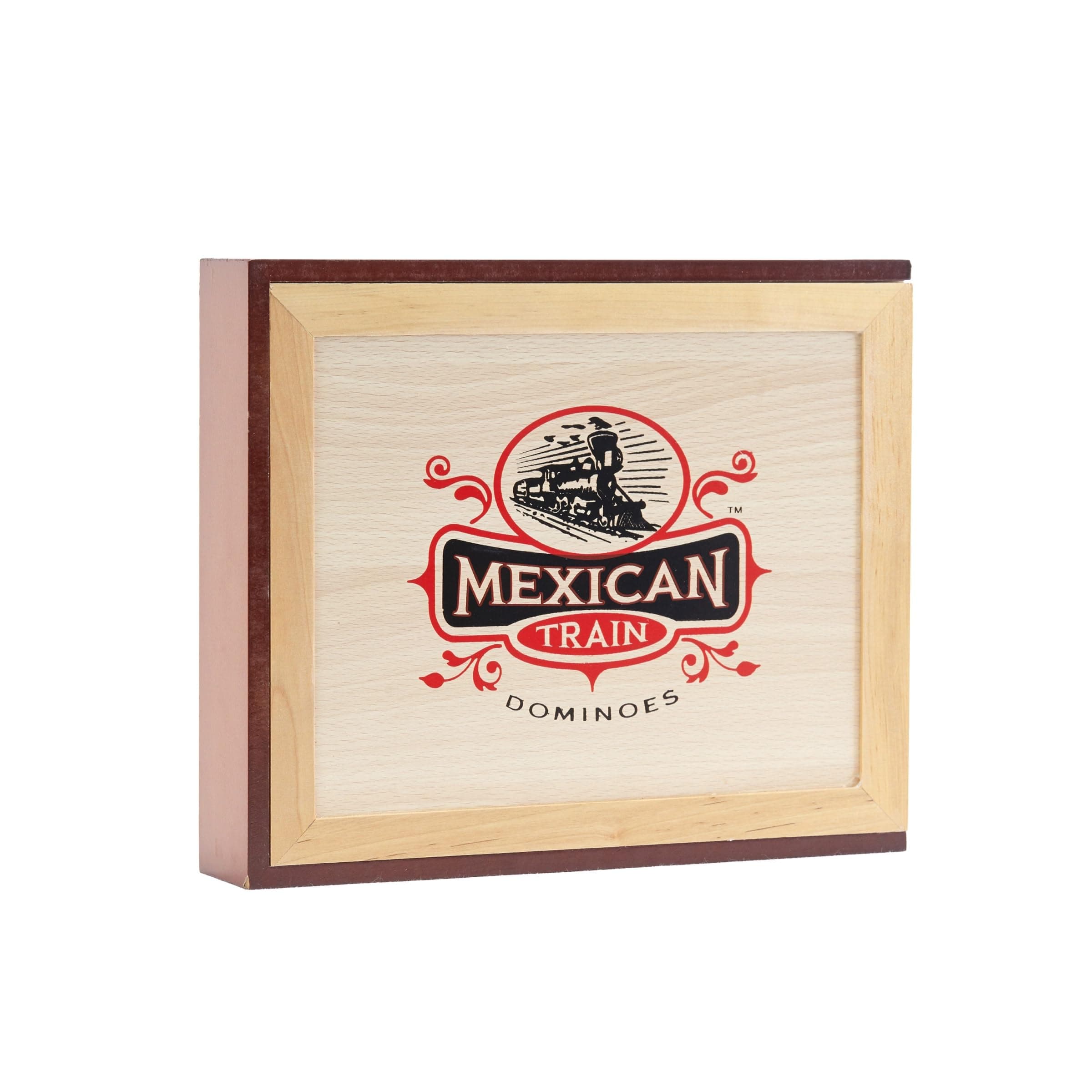 Front Porch Classics | Mexican Train Domino Set in Wooden Collector Box from Front Porch Classics for 2 to 8 Players Ages 8 and Up