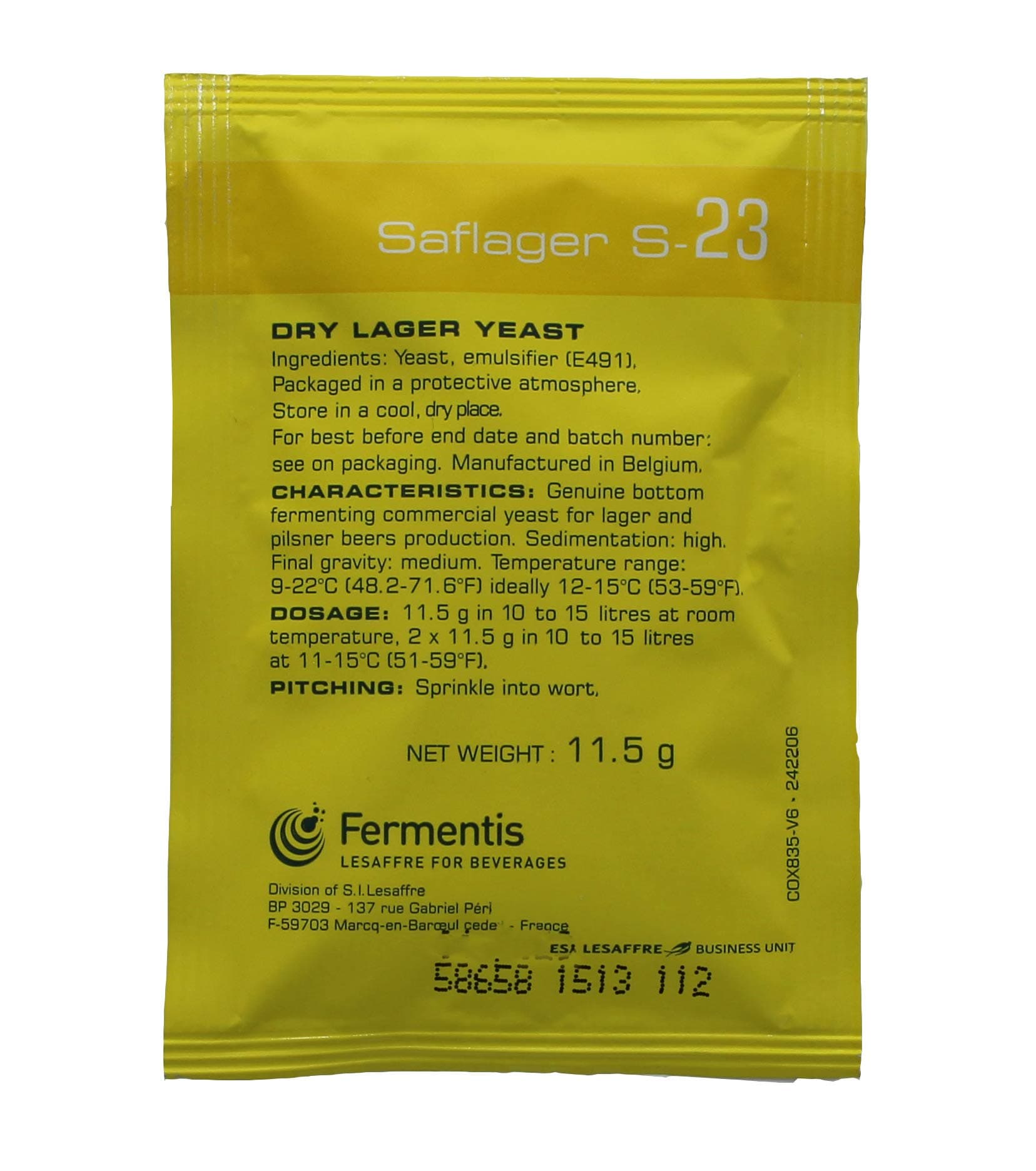 TG-HUL9-CIDK Saflager S-23 Dry Yeast - 11.5g