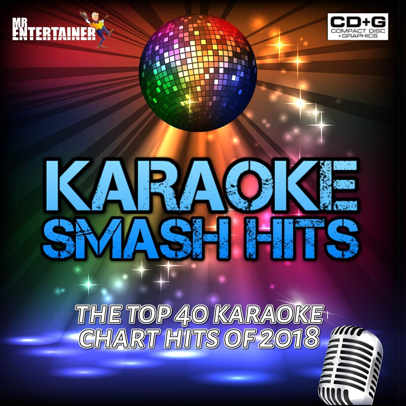 Karaoke CDG Smash Hits 2018. 40 Top Chart Songs on 2 x CD+G Discs