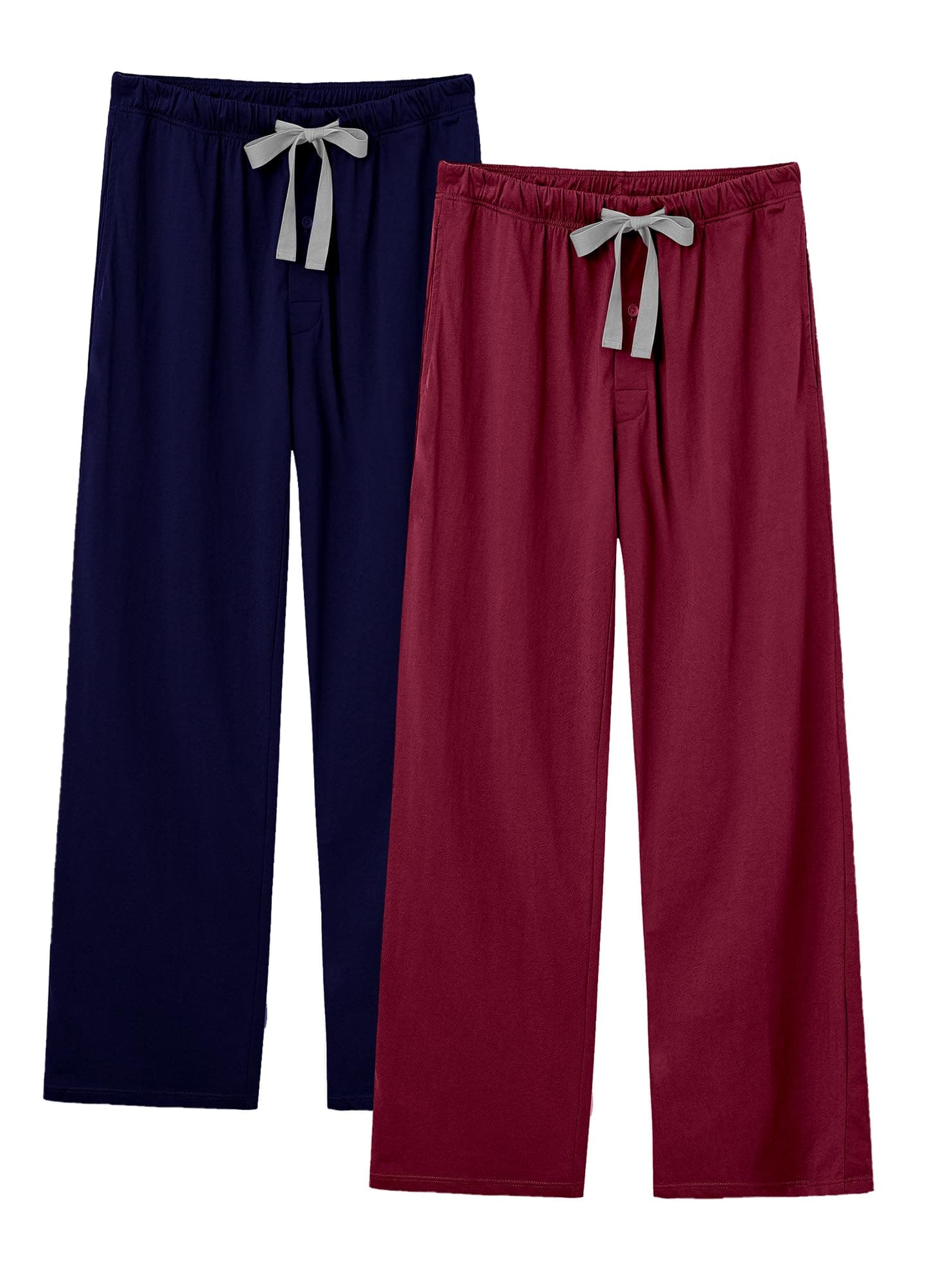 EA'S SECRET Men's 100% Cotton Pajama Bottoms Stretch Waist Soft Drawstring Sleep Lounge Pj Pants with Pockets