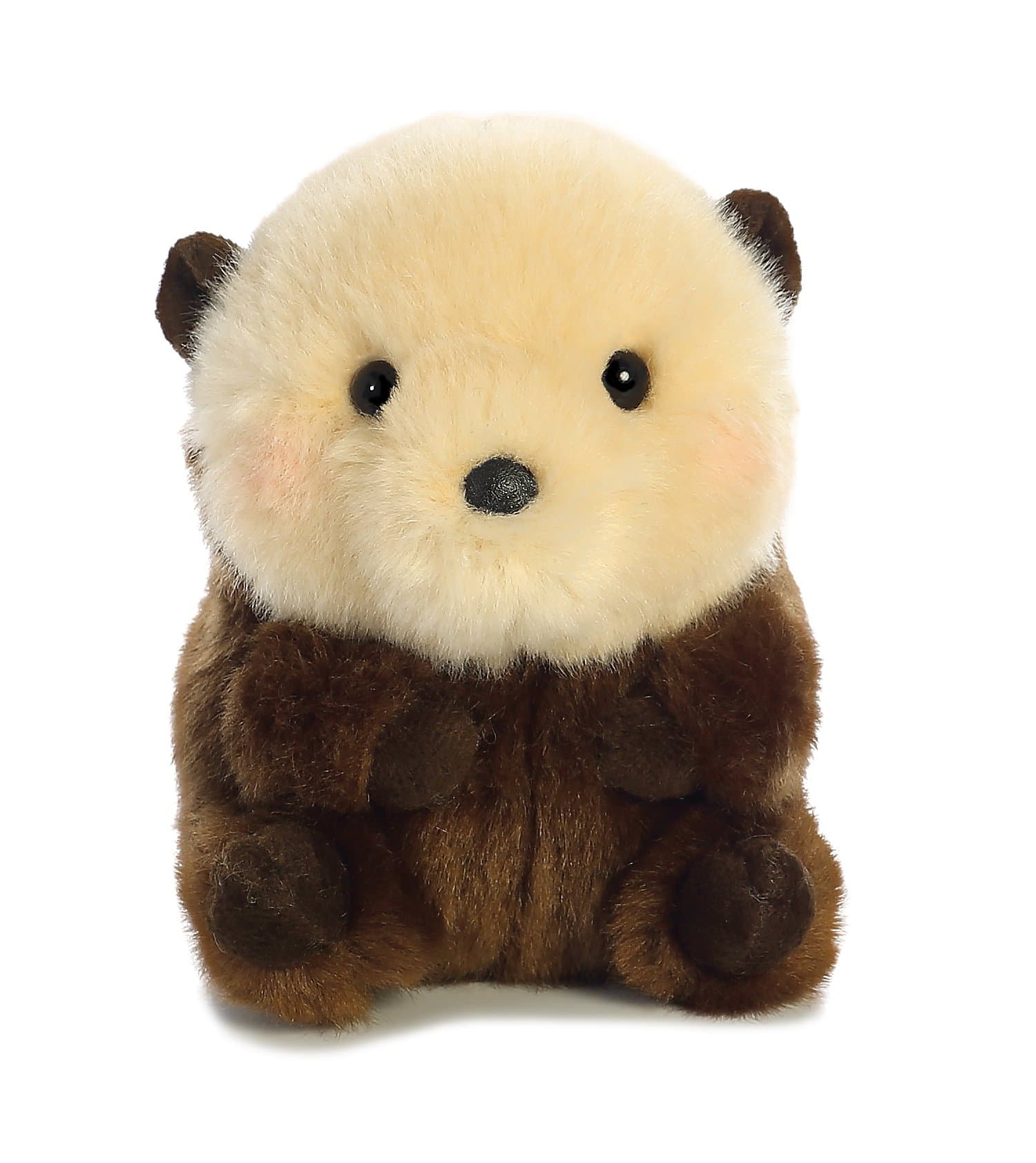 Aurora® Playful Rolly Pet™ Smiles Sea Otter™ Stuffed Animal - Compact Size for On-the-Go Fun - for Adults, Kids, Birthdays, and Anniversaries - Brown 5 Inches