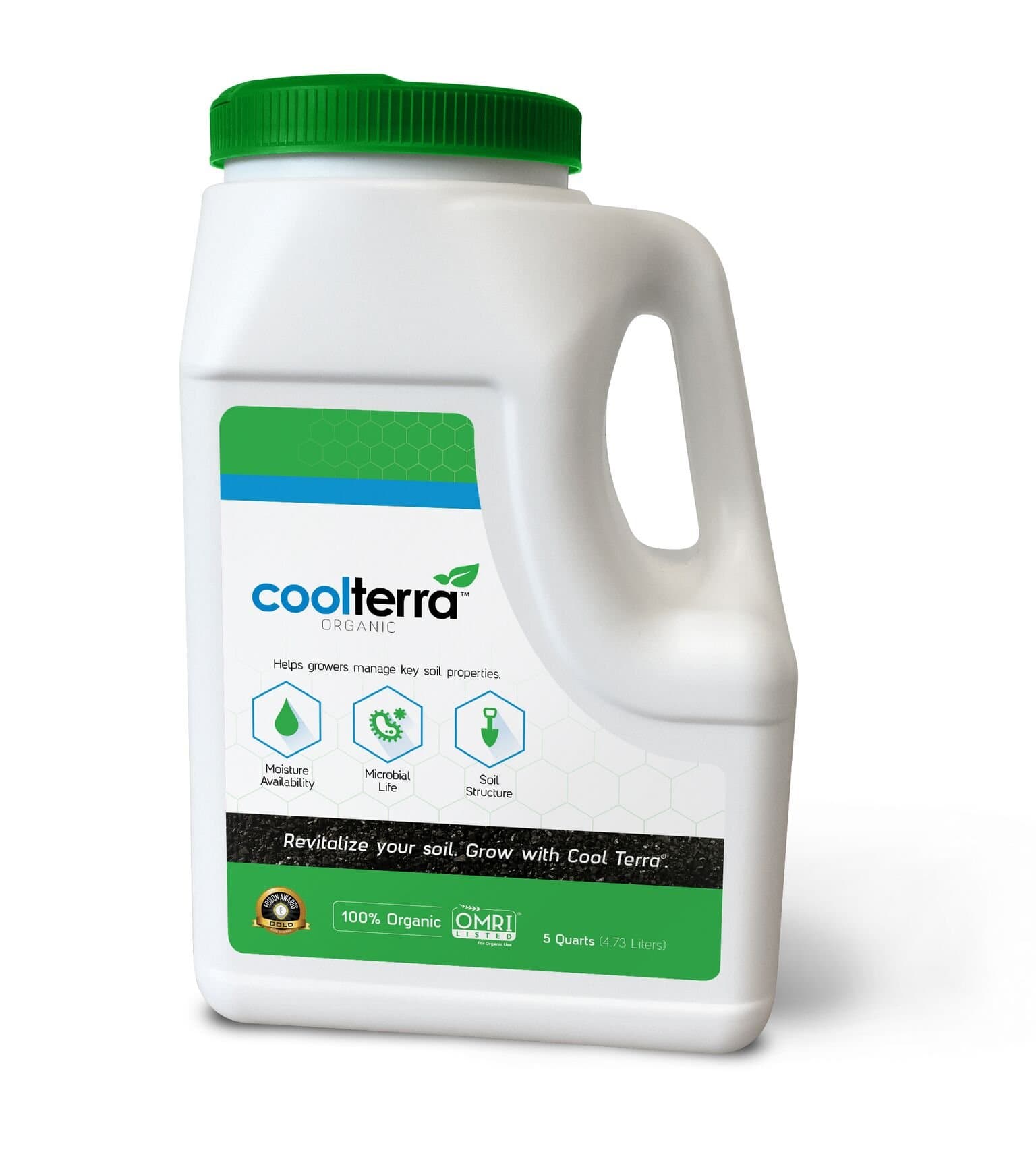 Cool Terra® Organic 100% Biochar Based Soil Amendment - USDA & OMRI Certified – 5 Qt. (6 lb) Jug – Improve Your Soil & Sequester Carbon!