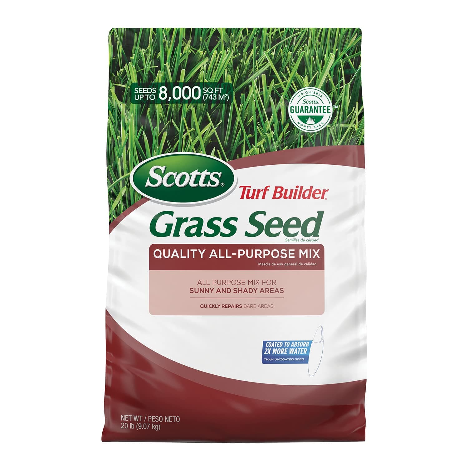 Turf Builder Grass Seed Quality All-Purpose Mix for Sunny and Shady Areas, 20 lbs.