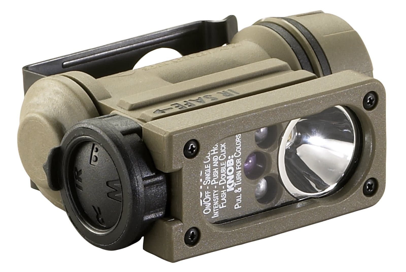 14516 Sidewinder 55-Lumens Compact II Military Flashlight Without Helmet Mount, Box, Coyote
