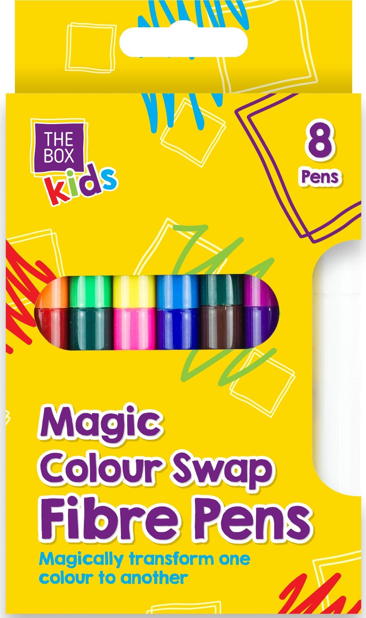 8 x Magic Colour Swap Change Fibre Pens School Art Felt Tip Colouring Assorted