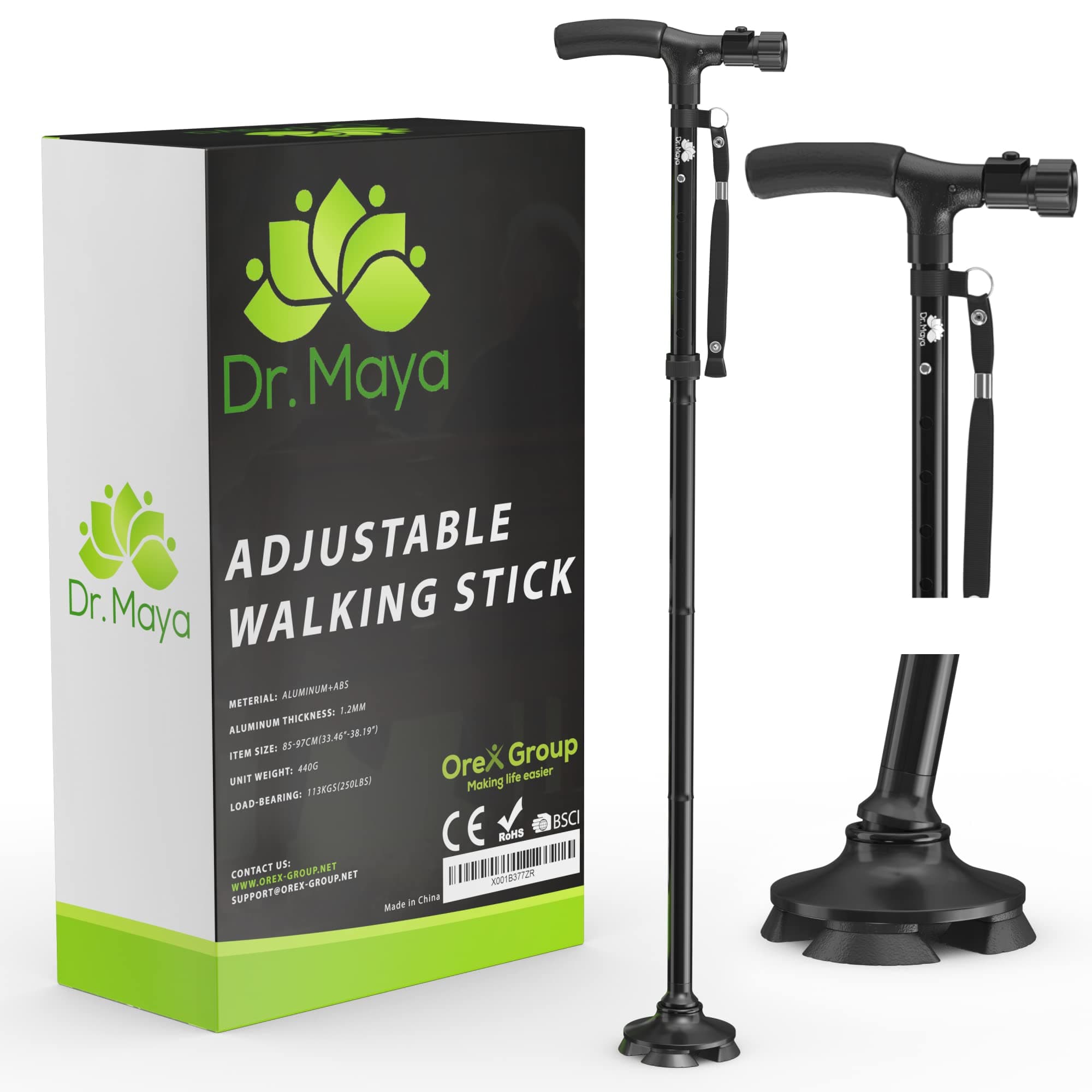 Dr. Maya Walking Cane for Women | Canes for Men | Canes for Seniors | Walking Stick for Seniors | Best Walking Canes for Men and Women | Walking Canes for Senior Men | Foldable & Adjustable Cane