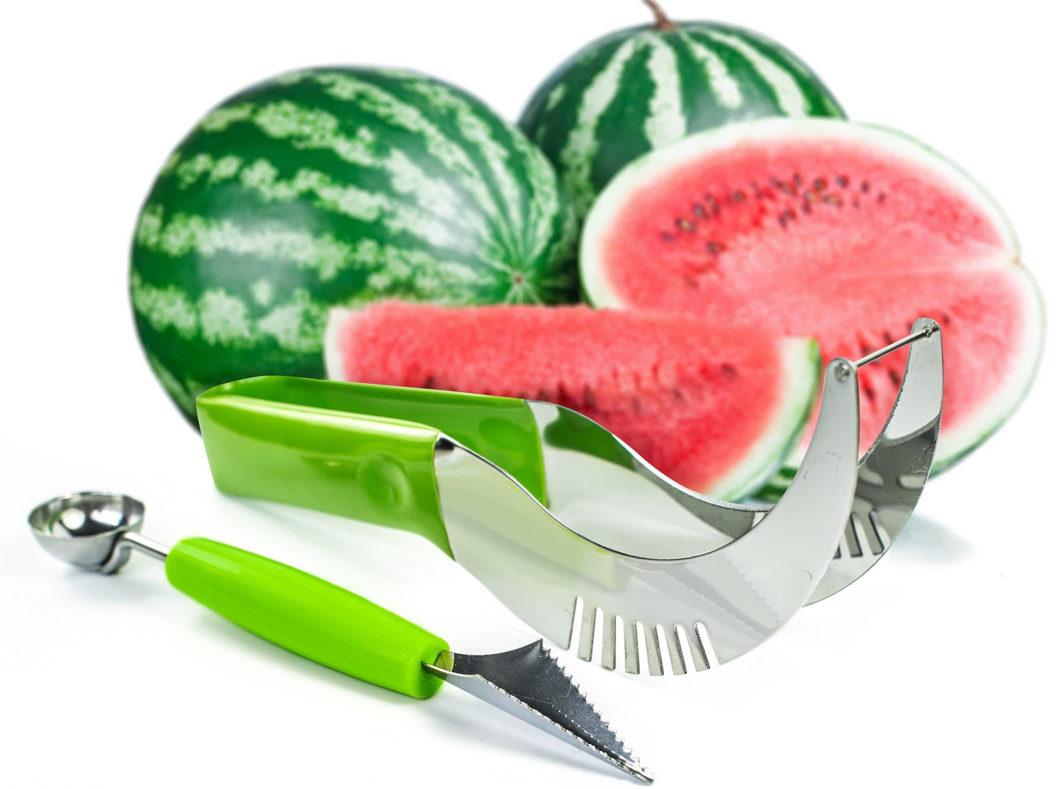 Watermelon slicer set, Watermelon cutter & corer with comfortable grip and Melon baller - 1 Year warranty