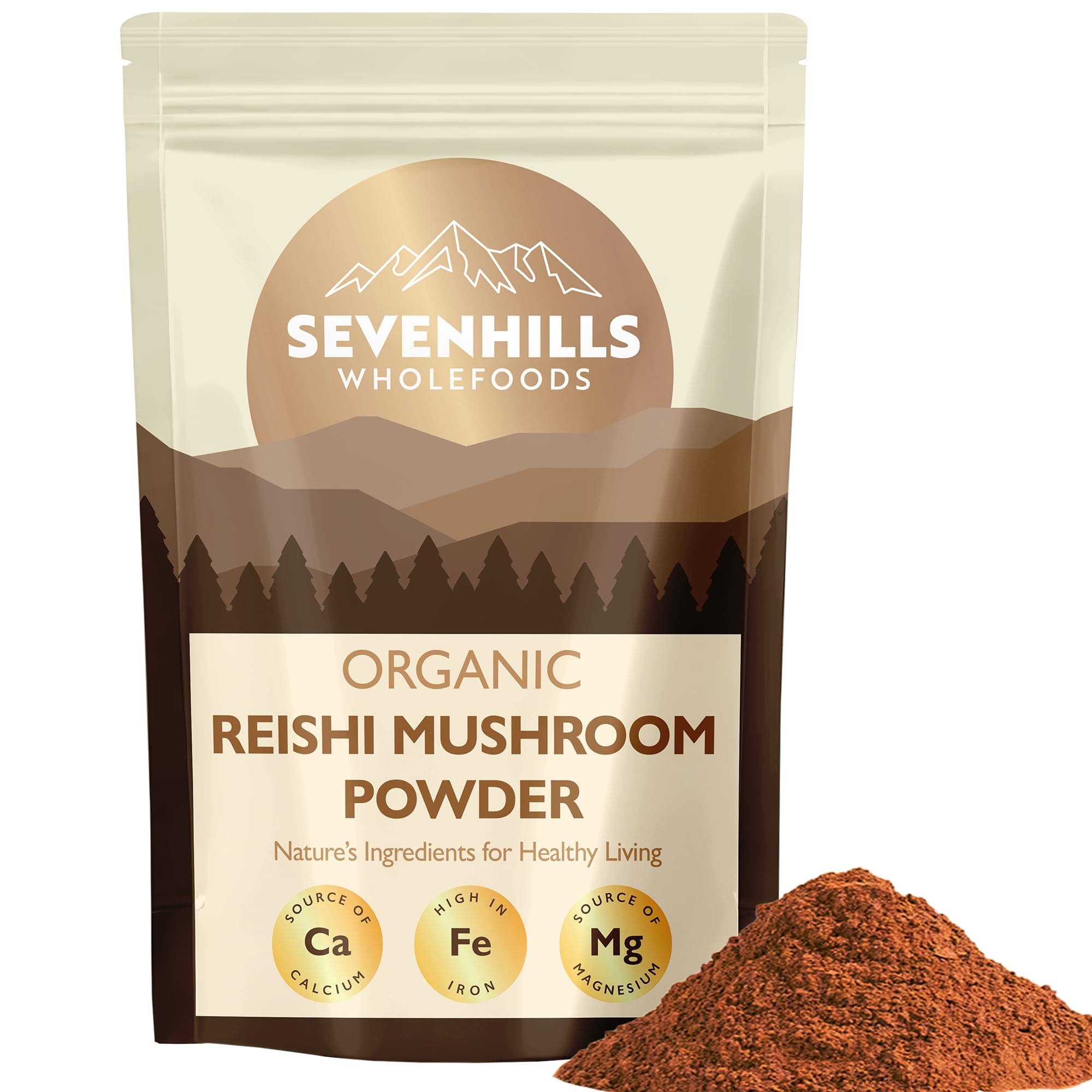Organic Reishi Mushroom Powder 200g | 100% Fruiting Body | Ganoderma Lucidum | triterpenoids, polysaccharides and peptidoglycans | Vegan, Kosher