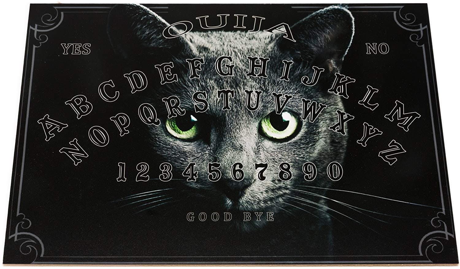 Wooden Cat Ouija Spirit Board game with Planchette and detailed instruction