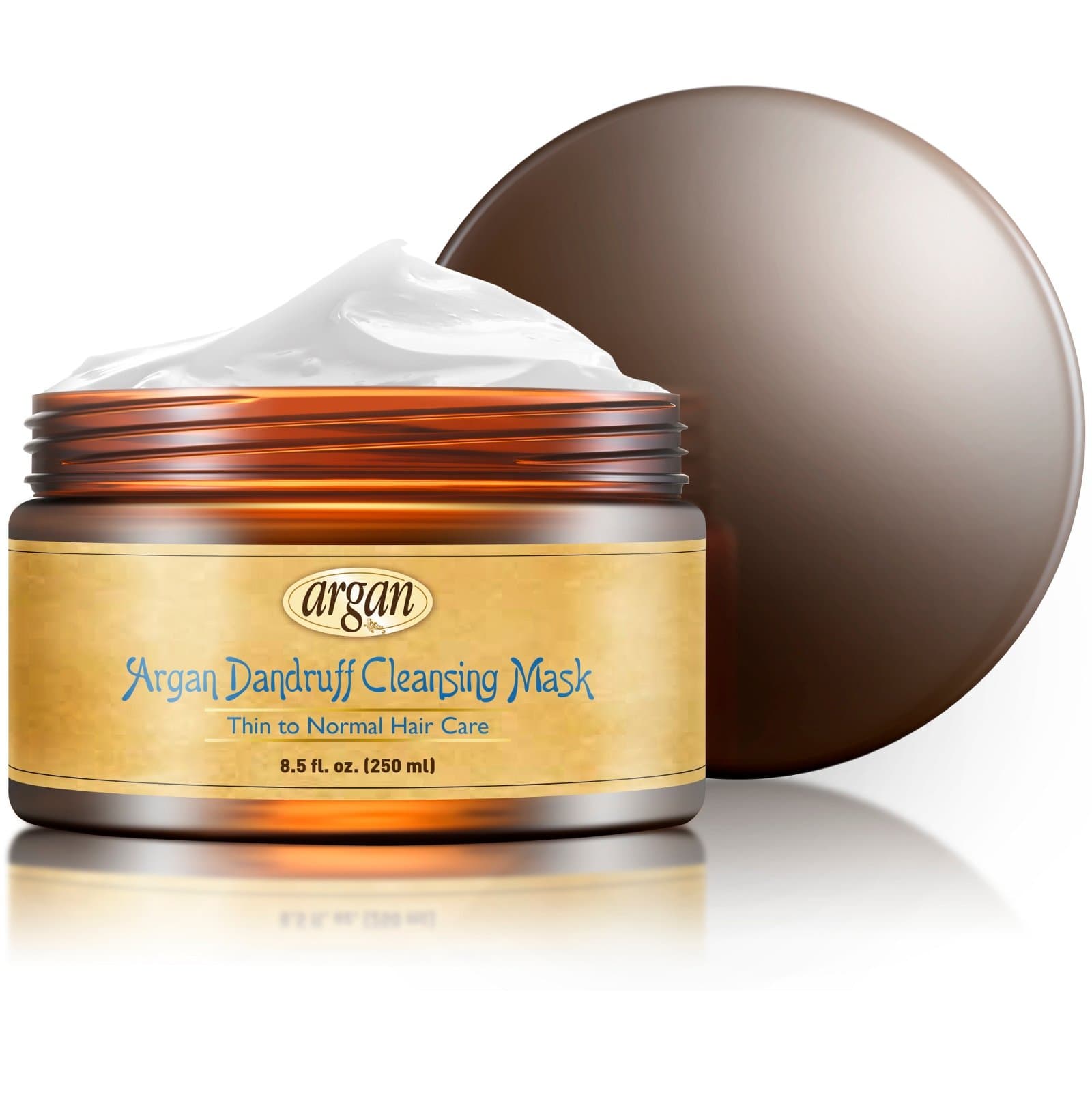 Dandruff Cleansing Deep Conditioner Mask - Thin Fine Hair Care - Moroccan Argan Masque 8.5 oz - Deep Cleanse Hair & Scalp Dandruff Flakes with Long Lasting Conditioning