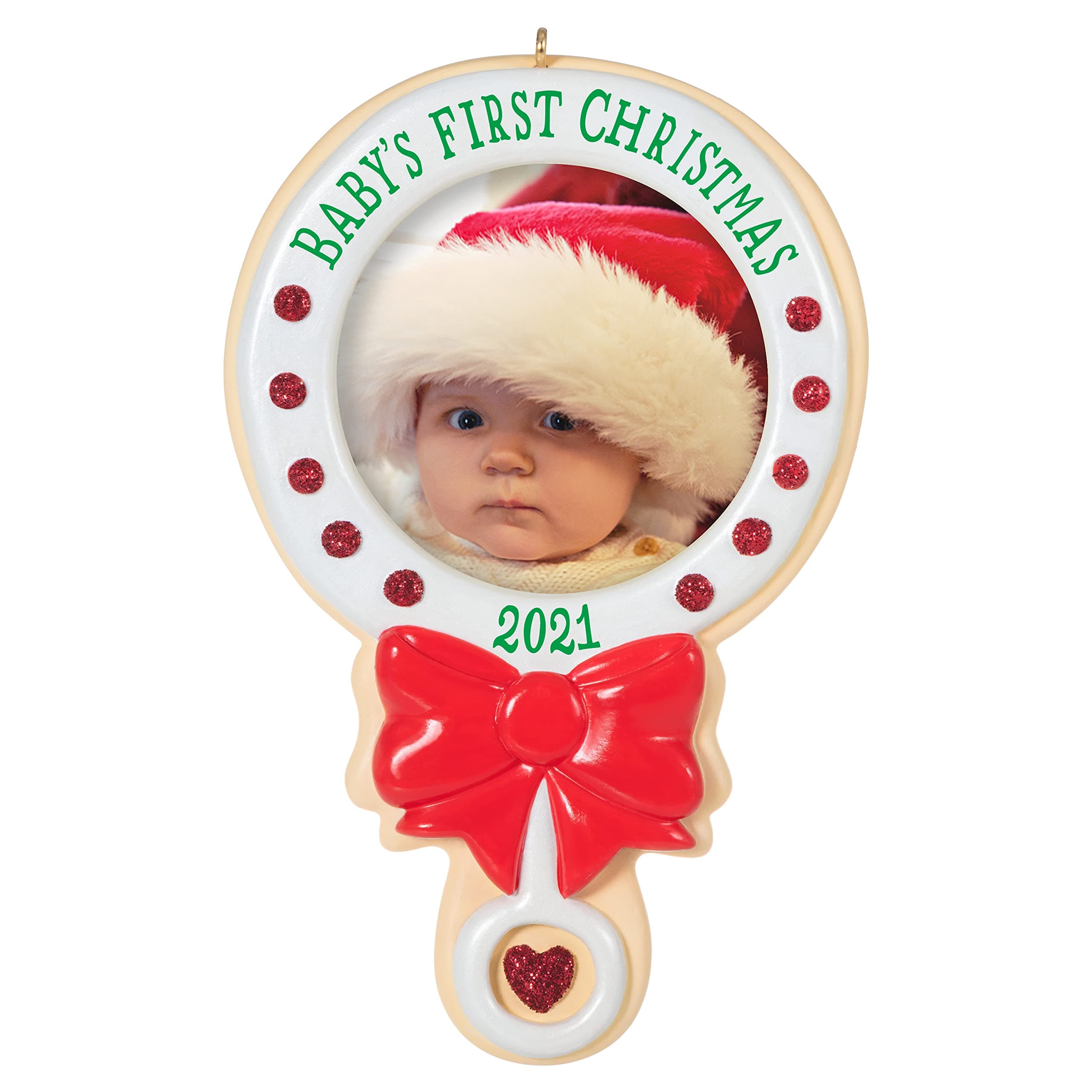 Hallmark Keepsake Resin Christmas Ornament, Year Dated 2021, Baby's First Christmas Photo Frame