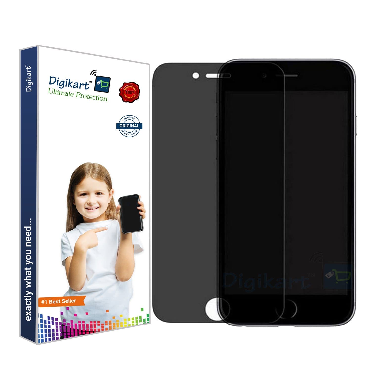 Digikart Mobile Screen Protector Privacy Tempered Glass for iPhone 6/6S/7/8