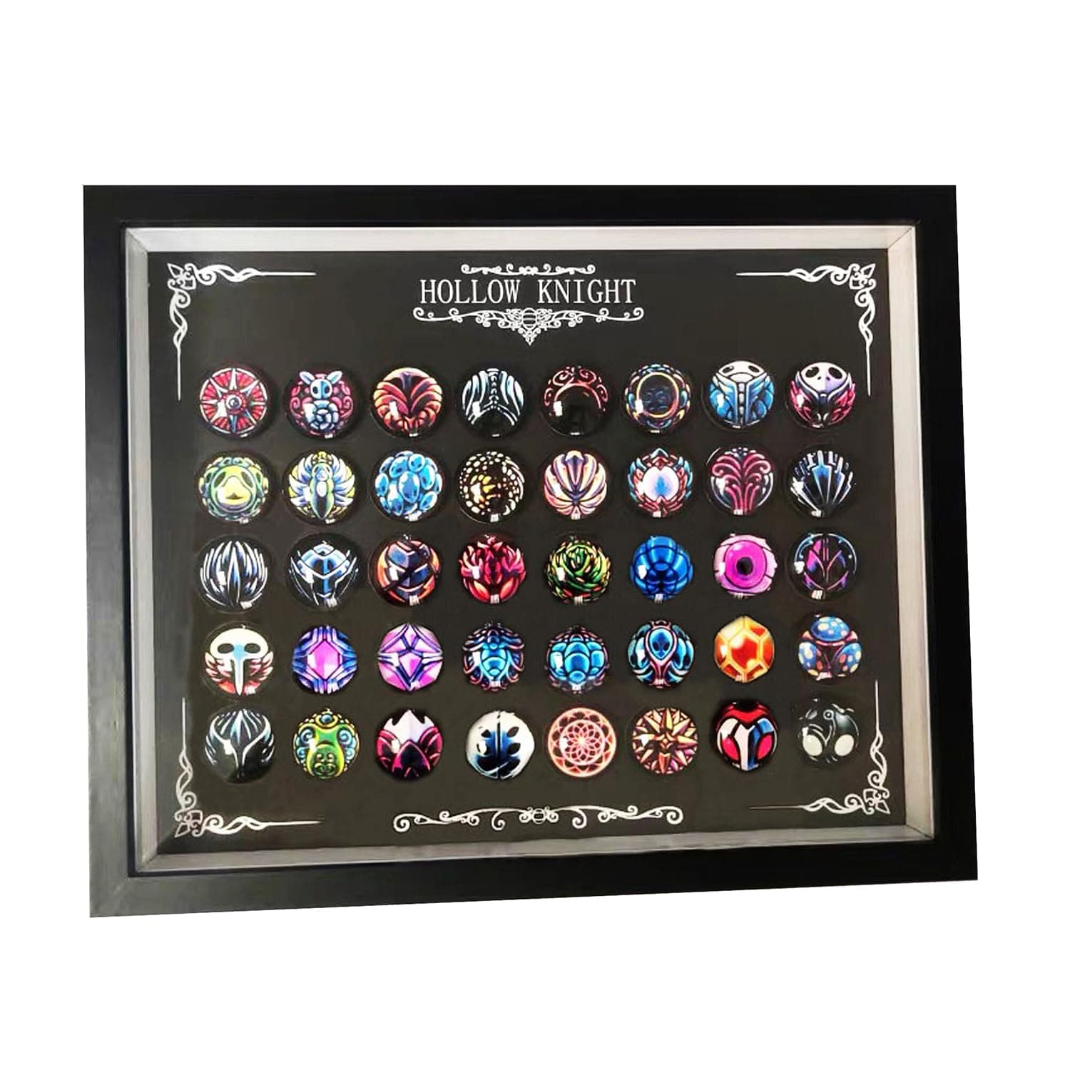 Omxiloyi Hollow Knight merch-SET OF 40 Pieces Hollow Knight Badge, Weaver's Song, Magnetic attraction Game Room Decor,Game Poster for Gift