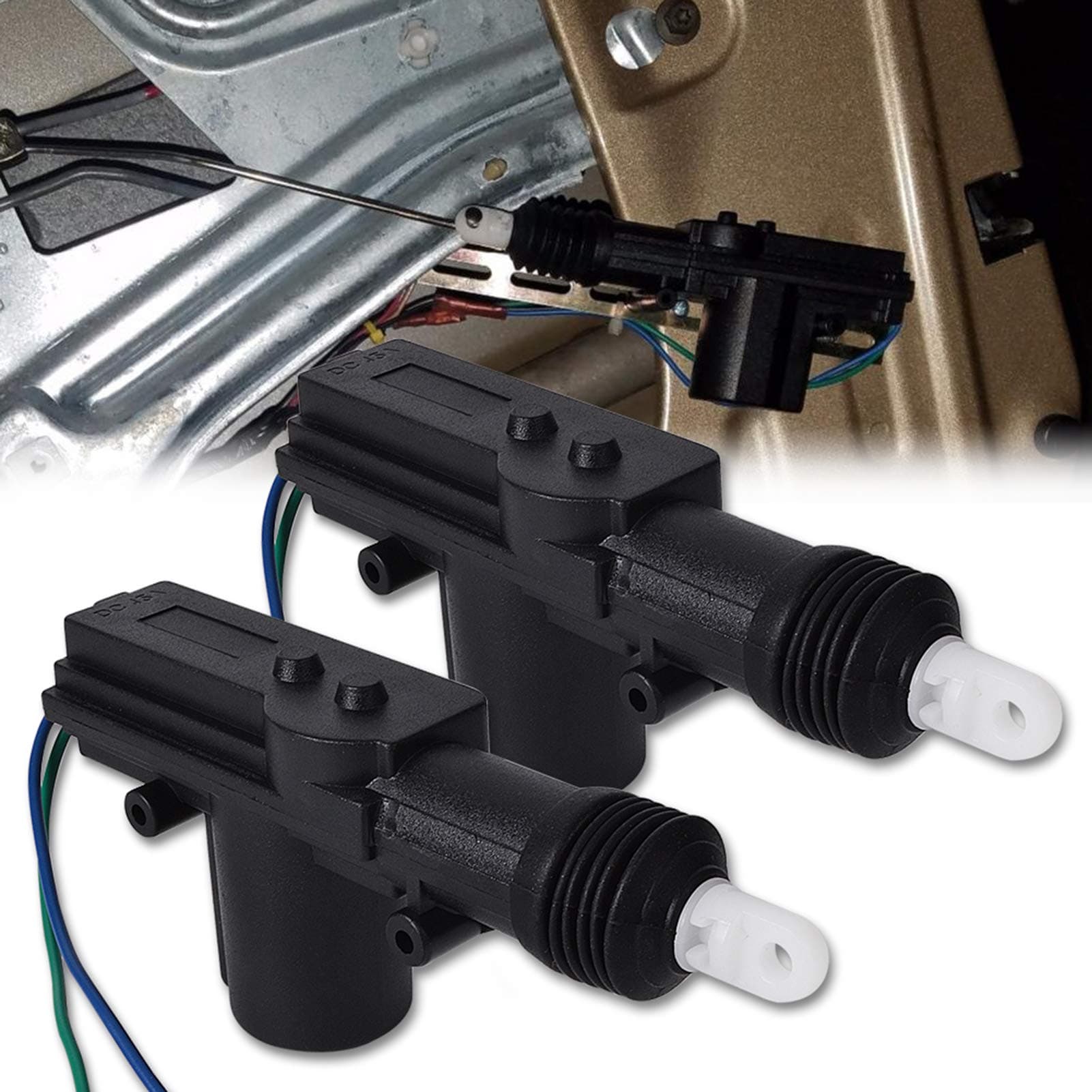 runmade Universal High Car Power Heavy Duty High Power Door Lock Actuator 12V (2 Pack, Black)