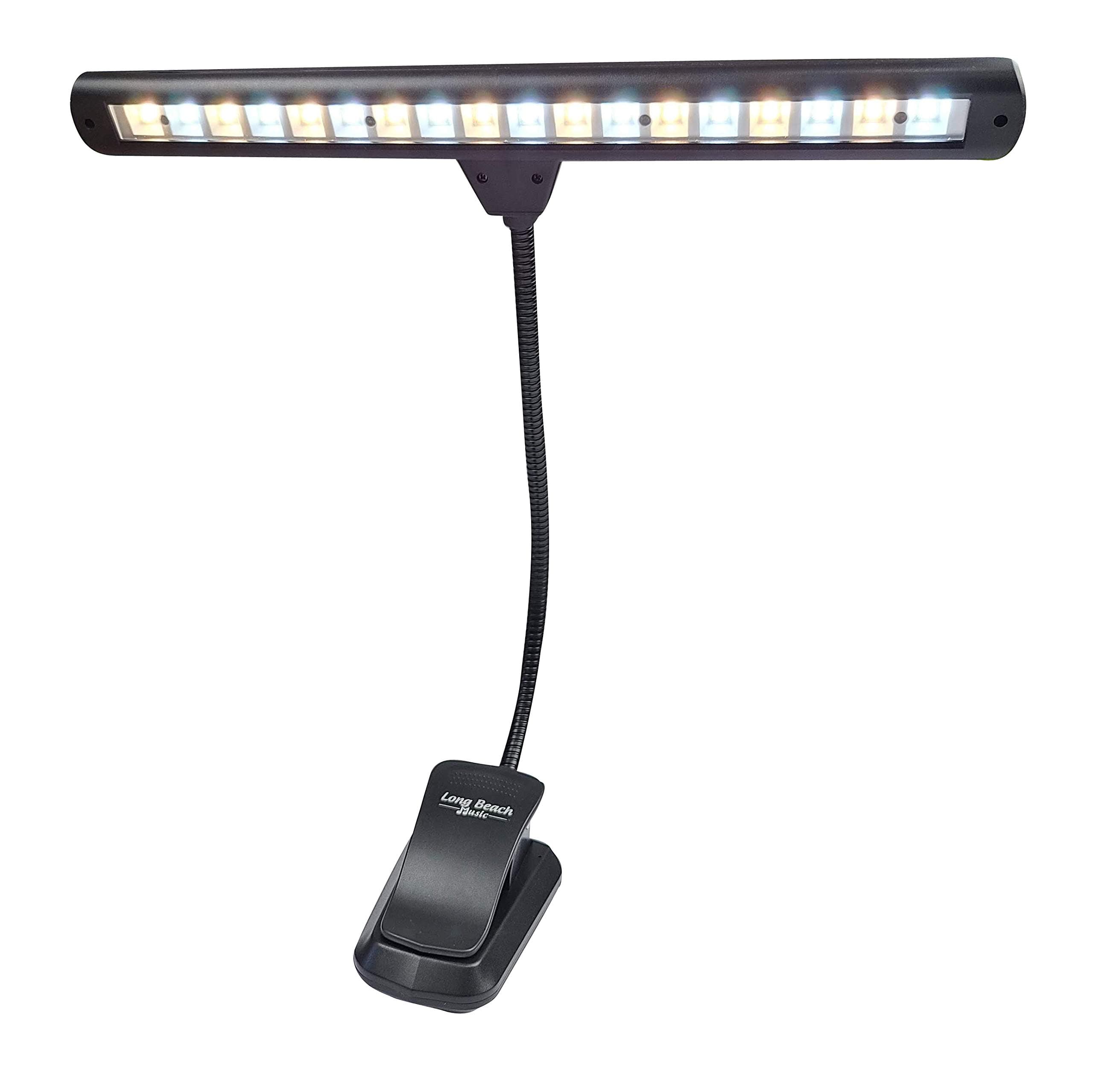 Extra Wide Clip-On Stand Orchestra Light- 18 LED Rechargeable USB Piano, Desk, Reading Lamp