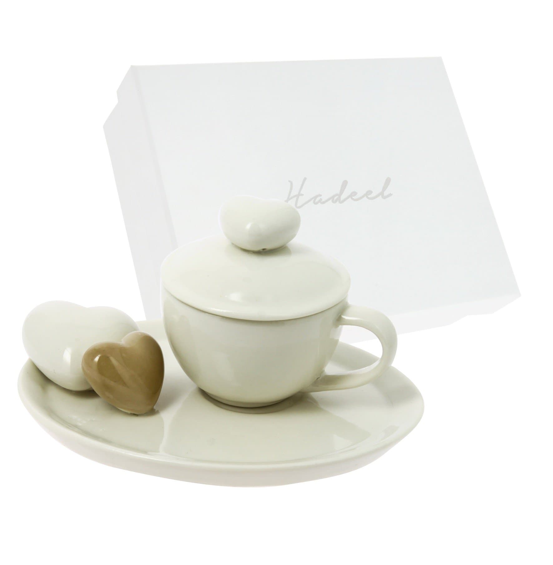 Heart espresso cup with saucer Porcelain 14 x 8 with Case