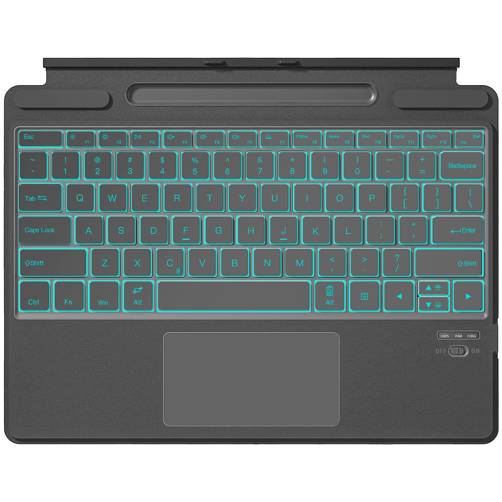 Surface Pro Keyboard, Backlight Detachable Bluetooth Keyboard for Microsoft Surface Pro 11/10/9/8/X 13 Inch With Trackpad/Pen Holder - Grey