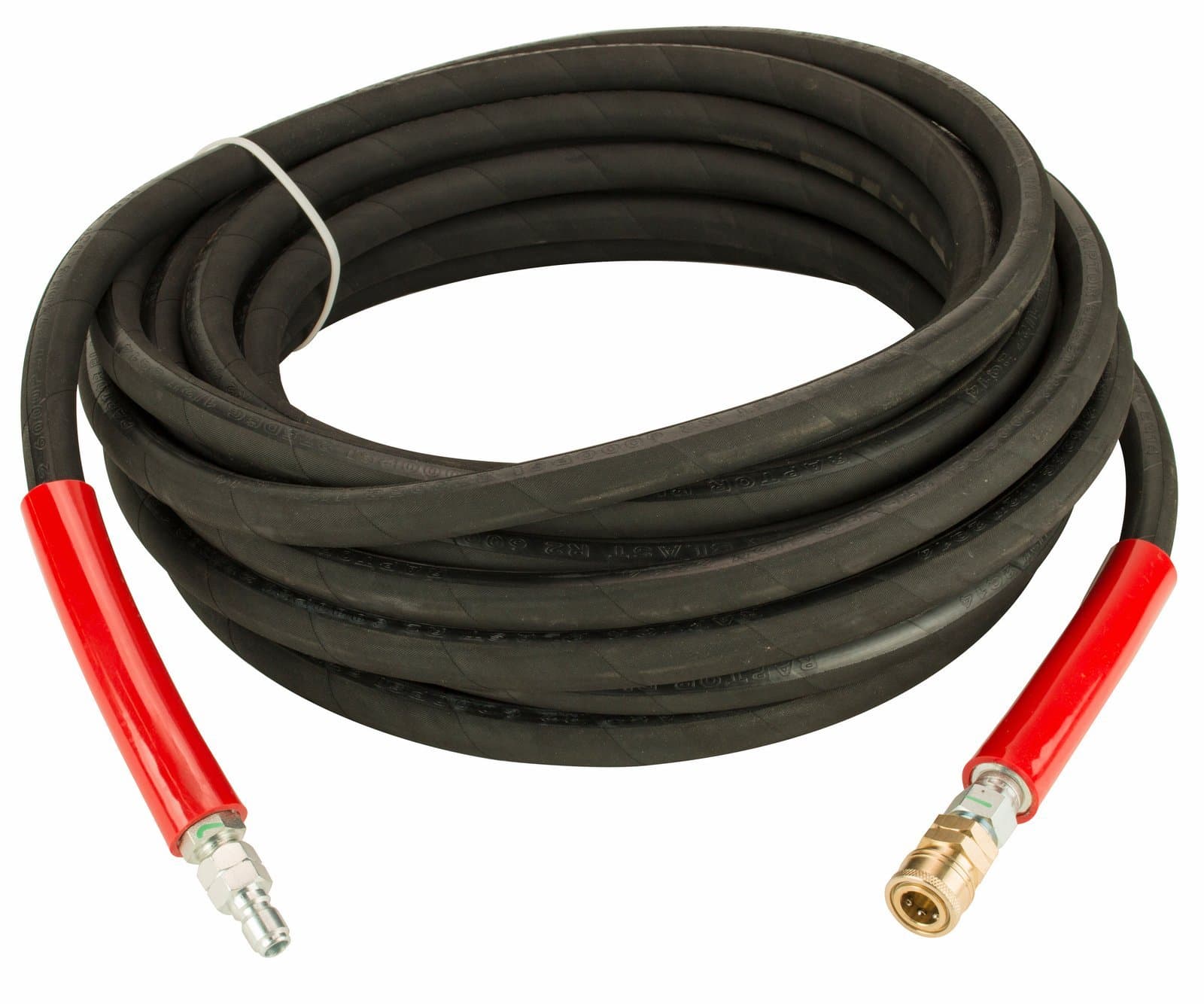 6000 PSI 1/2" x 50' BLACK 2 Wire Pressure Washer Hose with Couplers