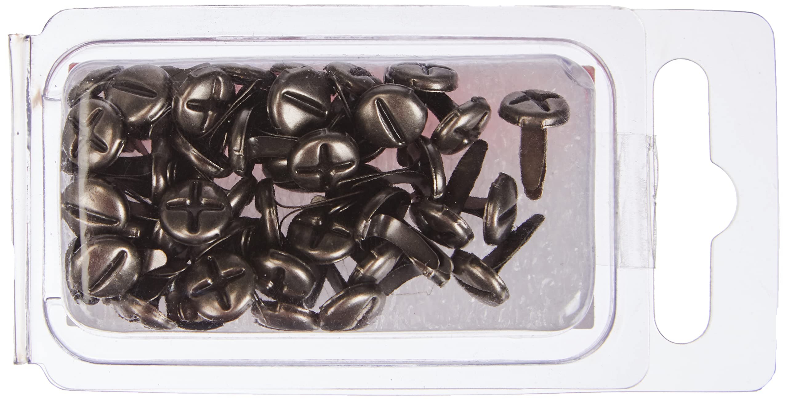 Rayher Mini Brads with Screw Head Design for Scrapbooking, Card Making and Crafting, Round Head Paper Fasteners, grey, 8mm Head, 50pieces, 7835942