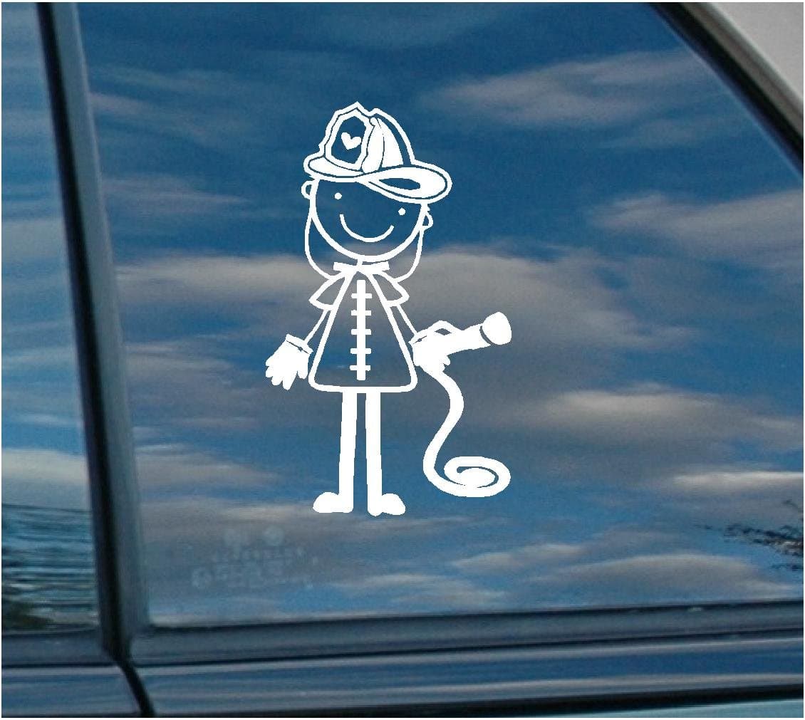 Girl Fire Fighter White Car Window Computer Stick Figure Decal Apple Silhouette Macbook Symbol Keypad Iphone Apple Ipad Decal Skin Sticker Laptop Car Truck