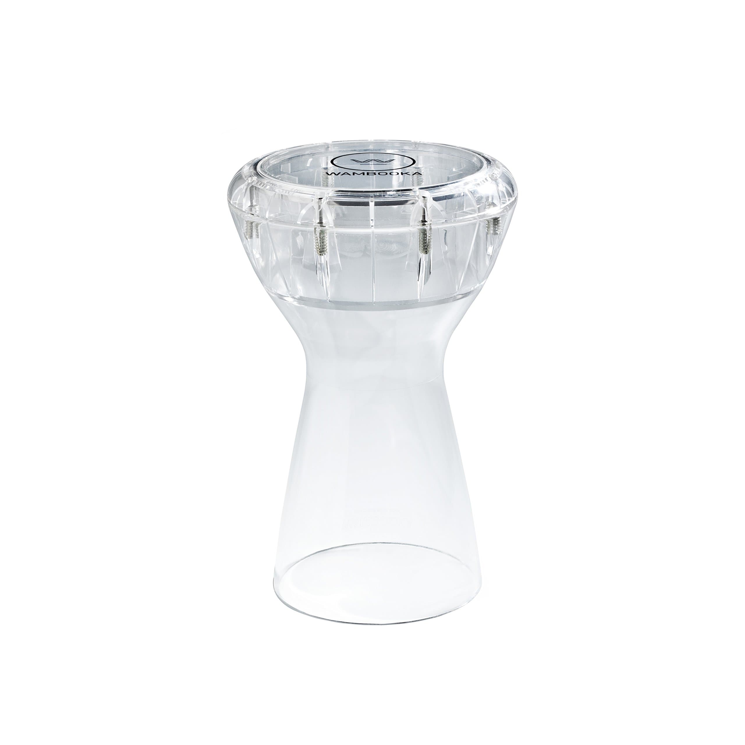 Diamond Darbuka Drum with 8.75 inch Head, with Brass tuning keys and Padded Bag 17 inches Length (Crystal Clear PC)