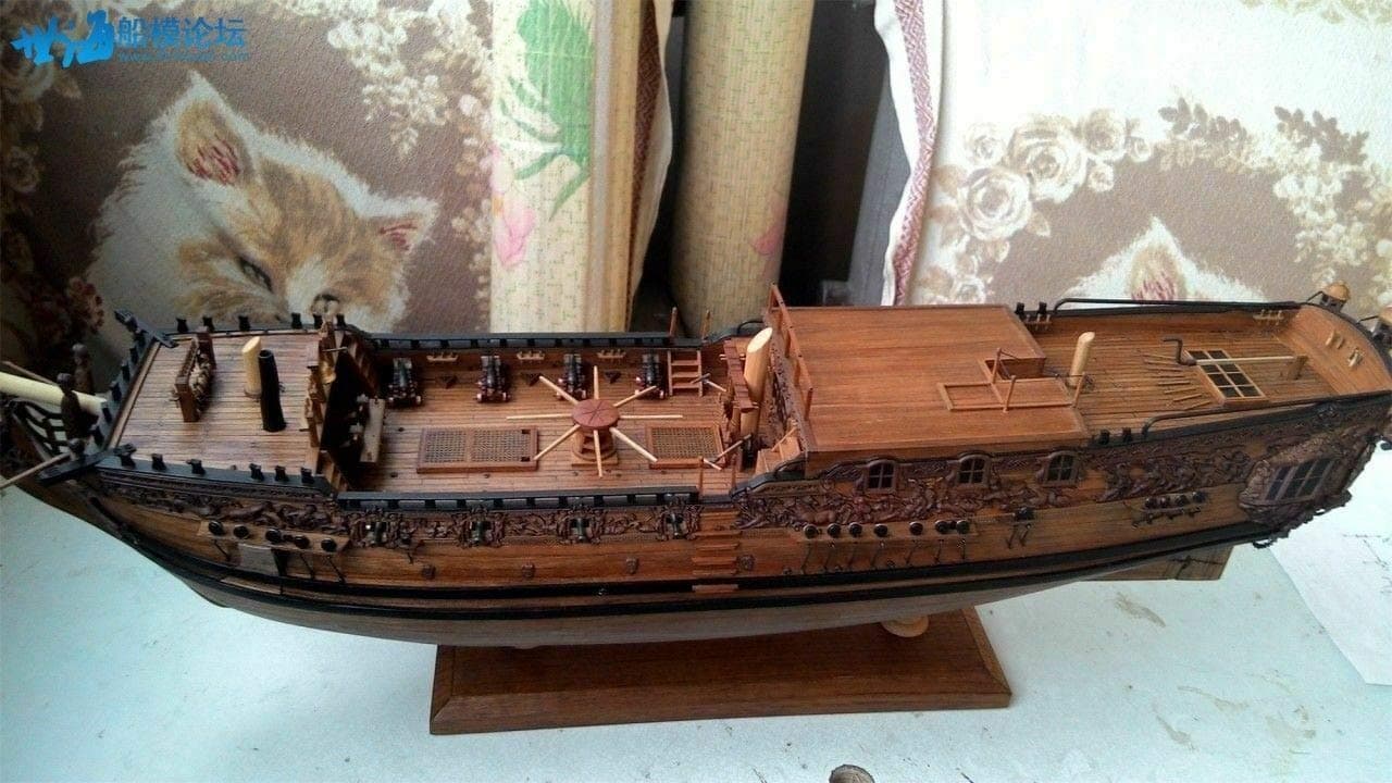 HMY Royal Caroline 1749 Scale 1/50 33" Pear Wood Carving Pieces Wood Ship kit