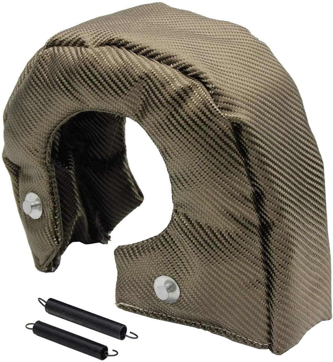 T4 Titanium Turbo Blanket Heat Shield charger Cover Wrap for T4 GT40 GT42 GT45 With Locking Springs,Cover Fiberglass Turbo Charger Cover Heat Shield Barrier Fiber Turbo Blanket Turbocharger