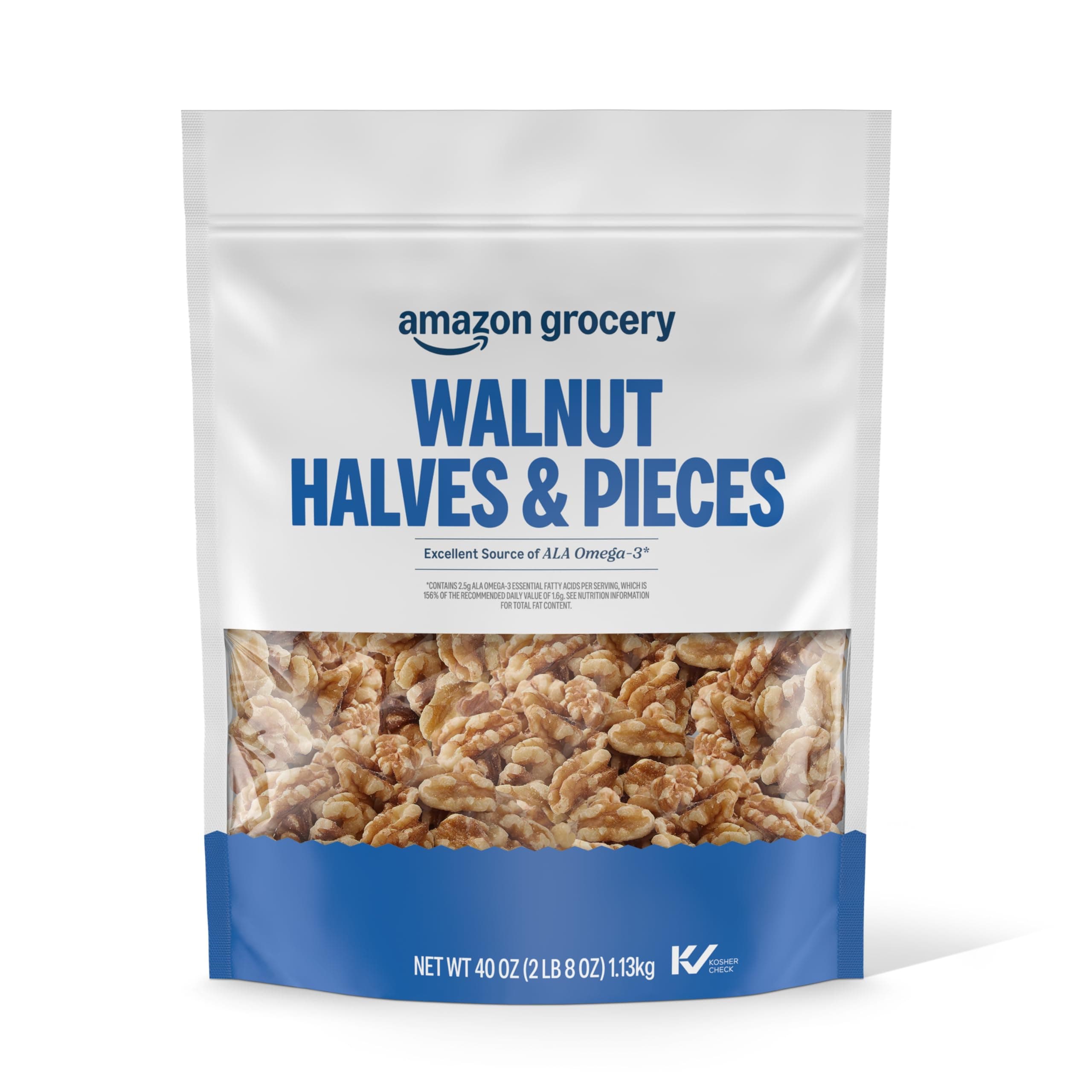 Amazon Grocery, Walnut Halves & Pieces, 40 Oz (Previously Happy Belly, Packaging May Vary)