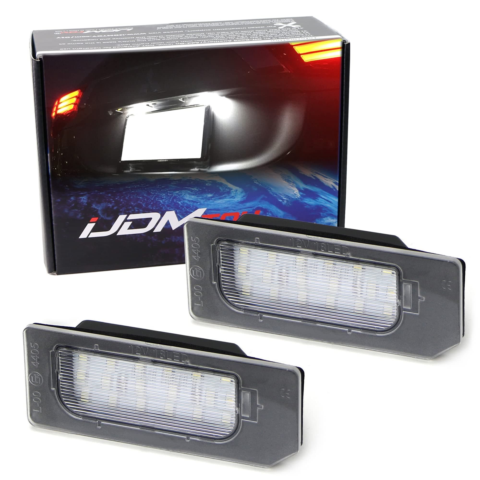 iJDMTOY OEM-Fit 3W Full LED License Plate Light Kit Compatible With 2011-20 Mitsubishi Outlander Sport ASX RVR, Powered by 18-SMD Xenon White LED Diodes