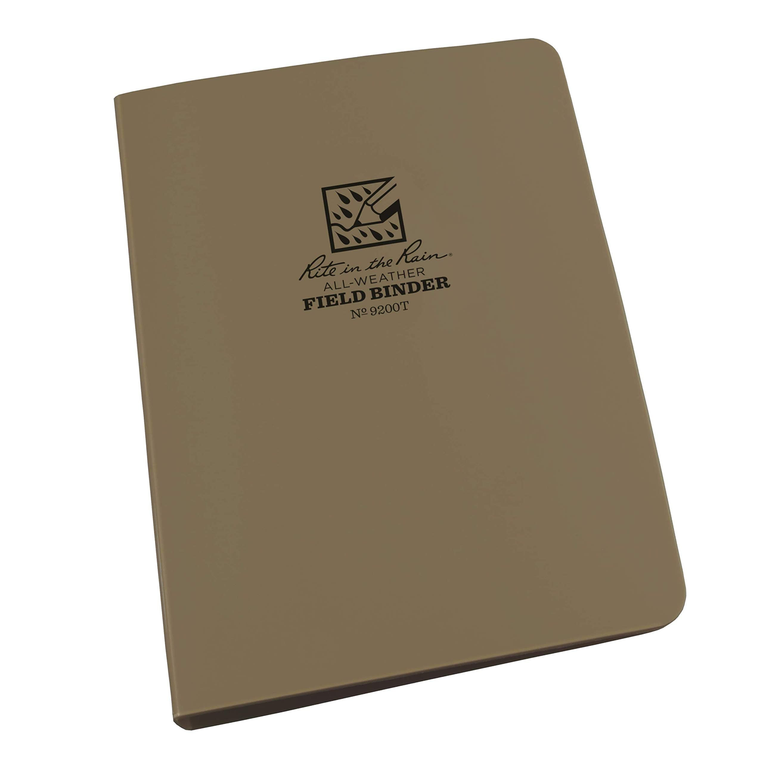 Field Ring Binder - Tan Cordura Material Cover Loose Leaf 12 mm Capacity 6 Ring Franklin Covey 'Compact Punch' 4⅝ x 7- Inch Holds 4 Writing Instruments Zippered Enclosure