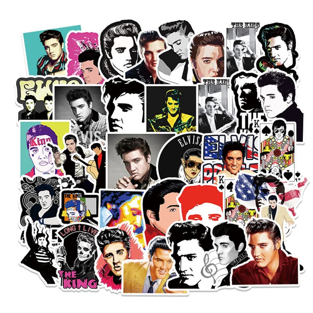 Elvis Presley Sticker Graffiti The King Funny Stickers for DIY Sticker on Travel case Laptop Skateboard 50pcs