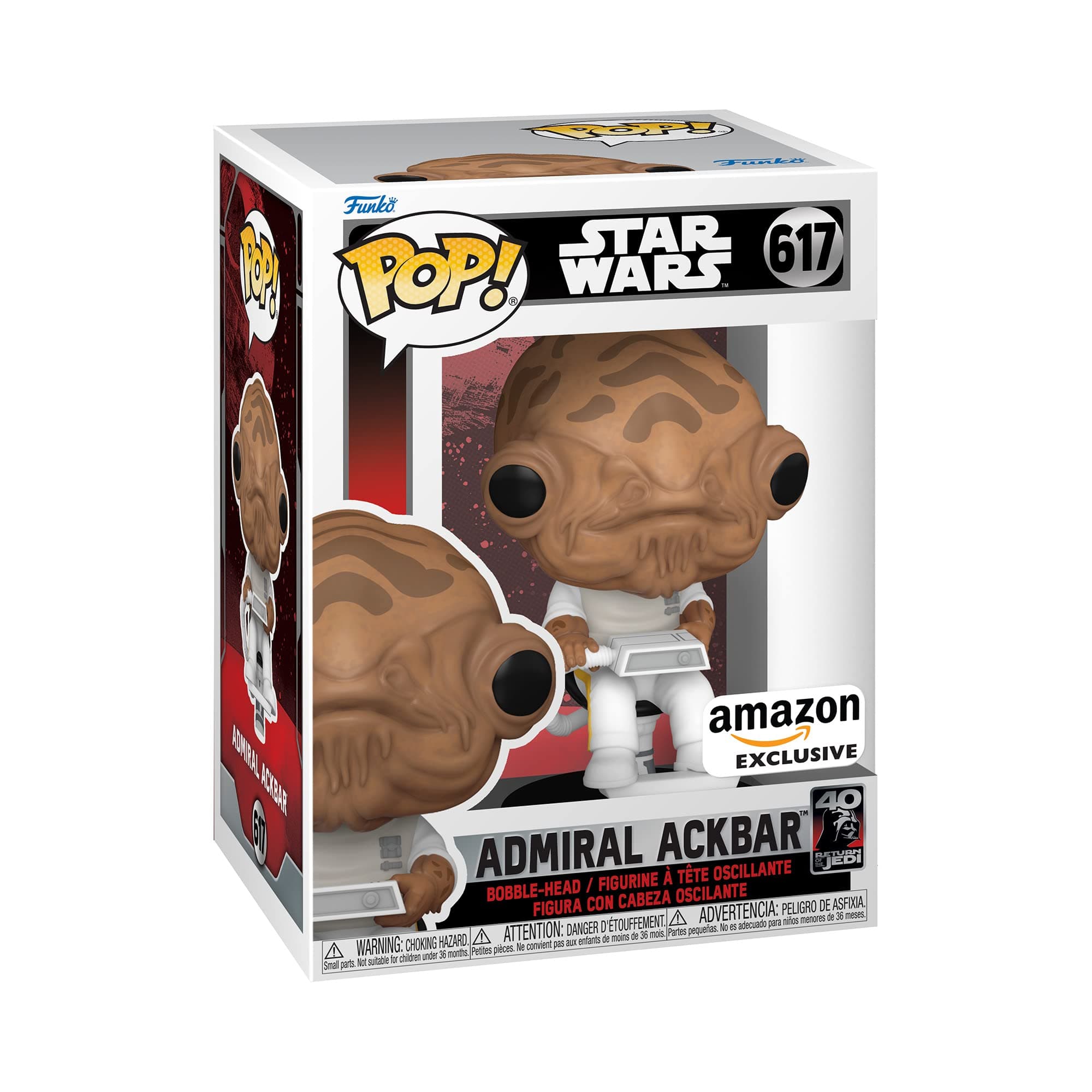 POP! Star Wars: Admiral Ackbar - 1/6 Odds for Rare Chase Variantair - Amazon Exclusive - Collectable Vinyl Figure - Gift Idea - Official Merchandise - Toys for Kids & Adults - Movies Fans