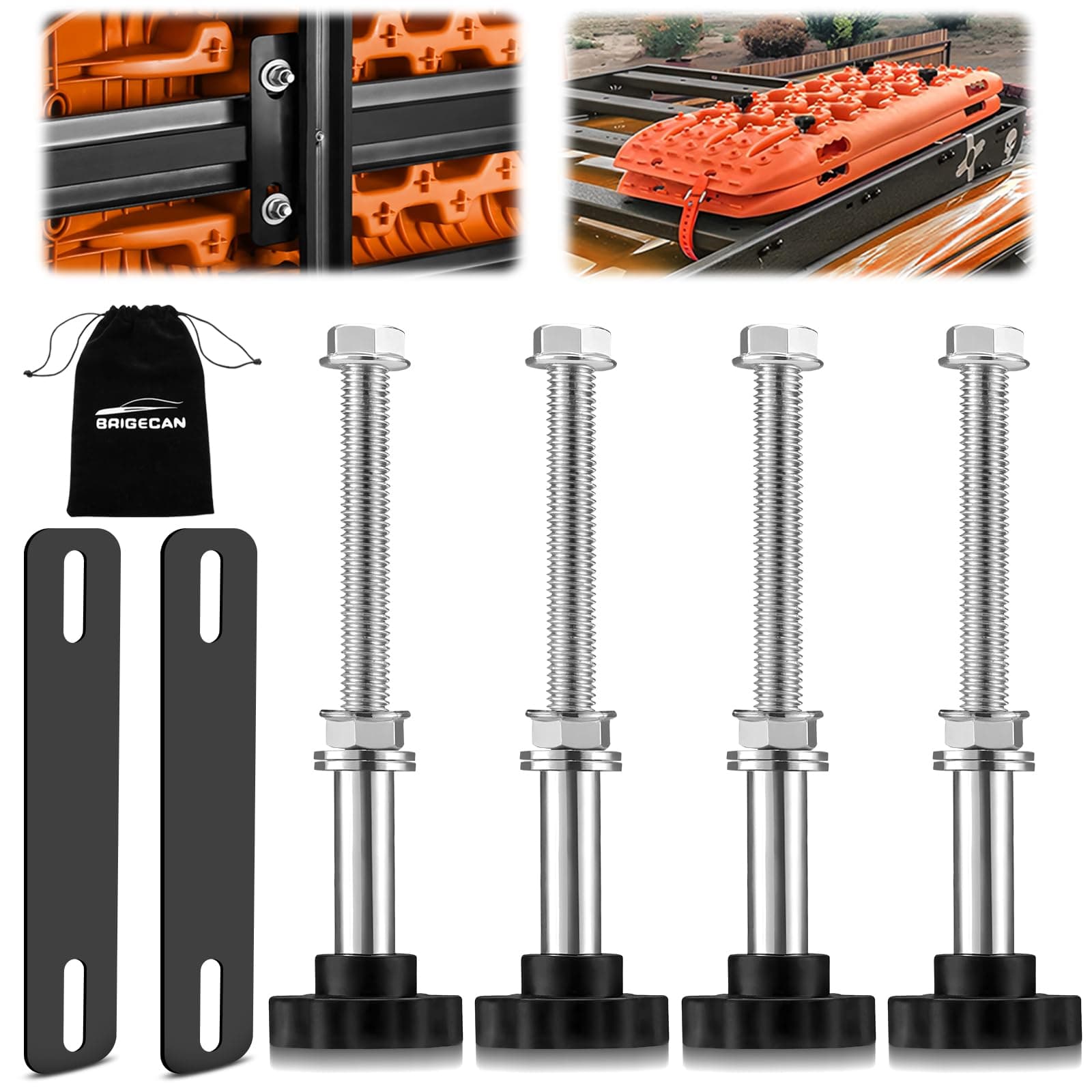 TRACTION BOARD MOUNTING KIT, Easy-to-Install Recovery Board Mount, Safety Traction Board Mount, Universal Recovery Board Mounting Kit with 4.72"~6.69" Hole Spacing, 1 Year Warranty