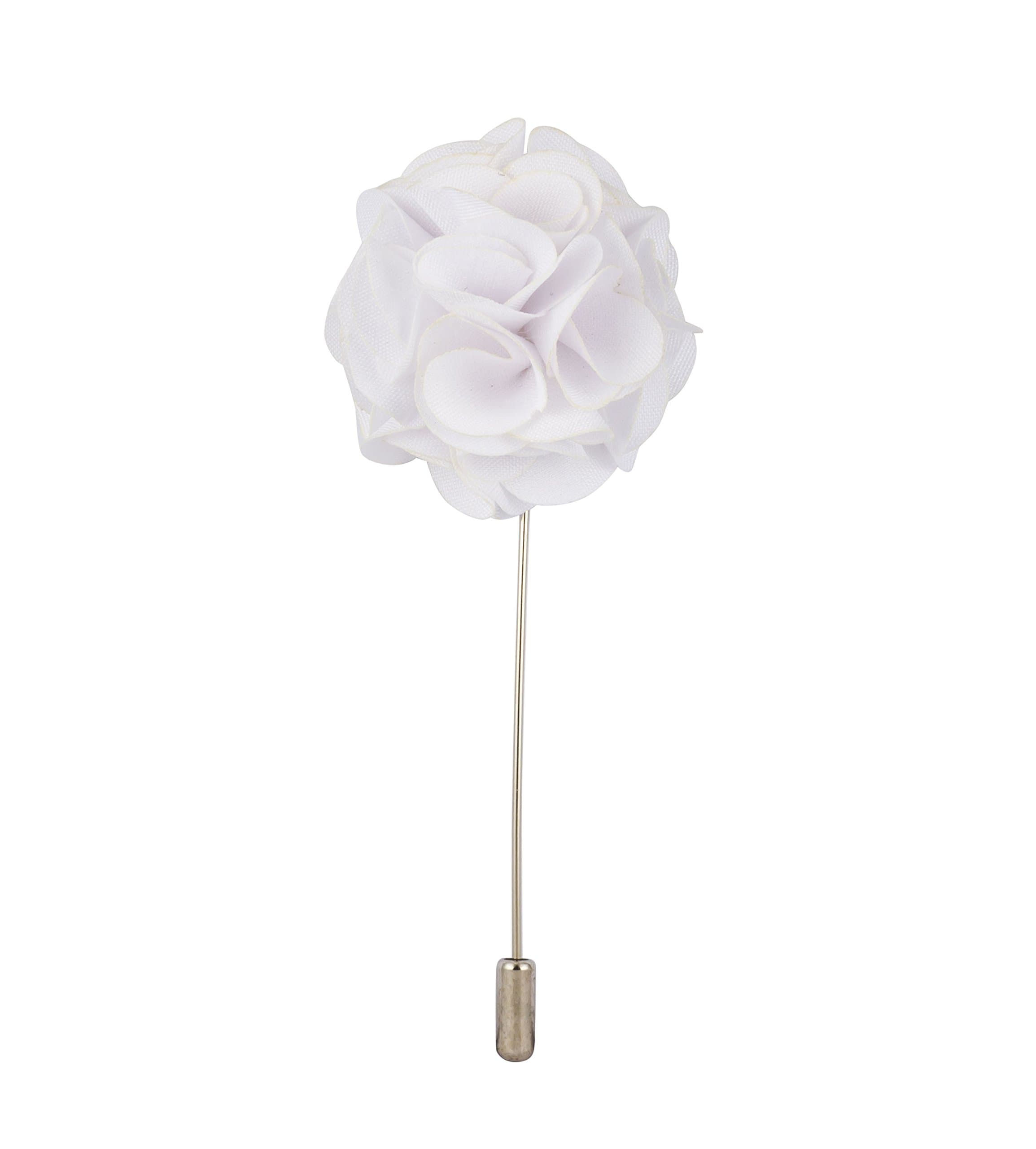 Lapel Pin For Men White Bunch Flower Lapel Pin Brooch White Boutonniere Pin with Gift Box Suit Wedding Groom