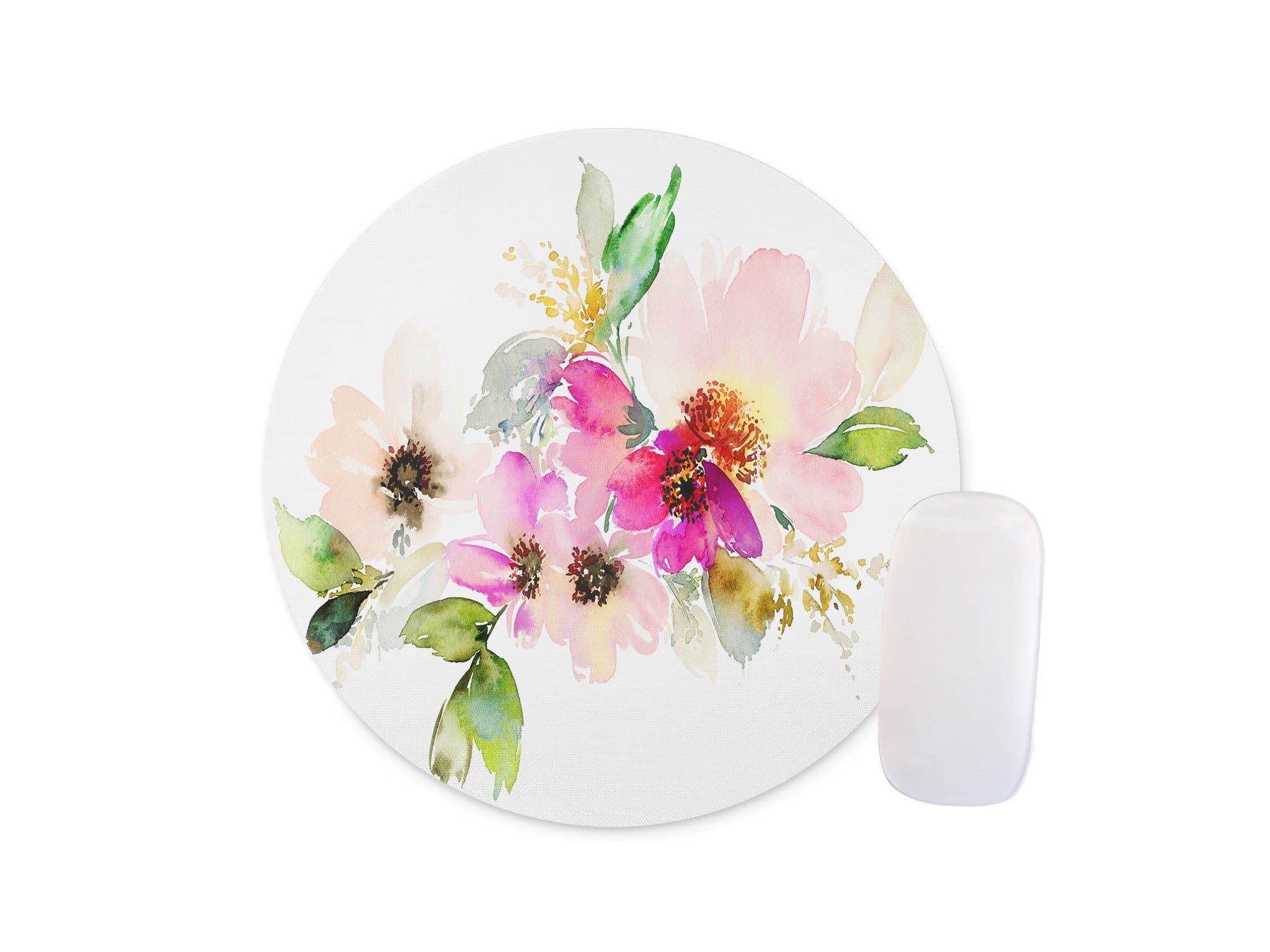 Shuangyi - Beautiful Watercolor Flower Round Mouse pad Customized Non Slip Rubber Round Mouse pad Non Slip Rubber Mouse pad Gaming Mouse Pad