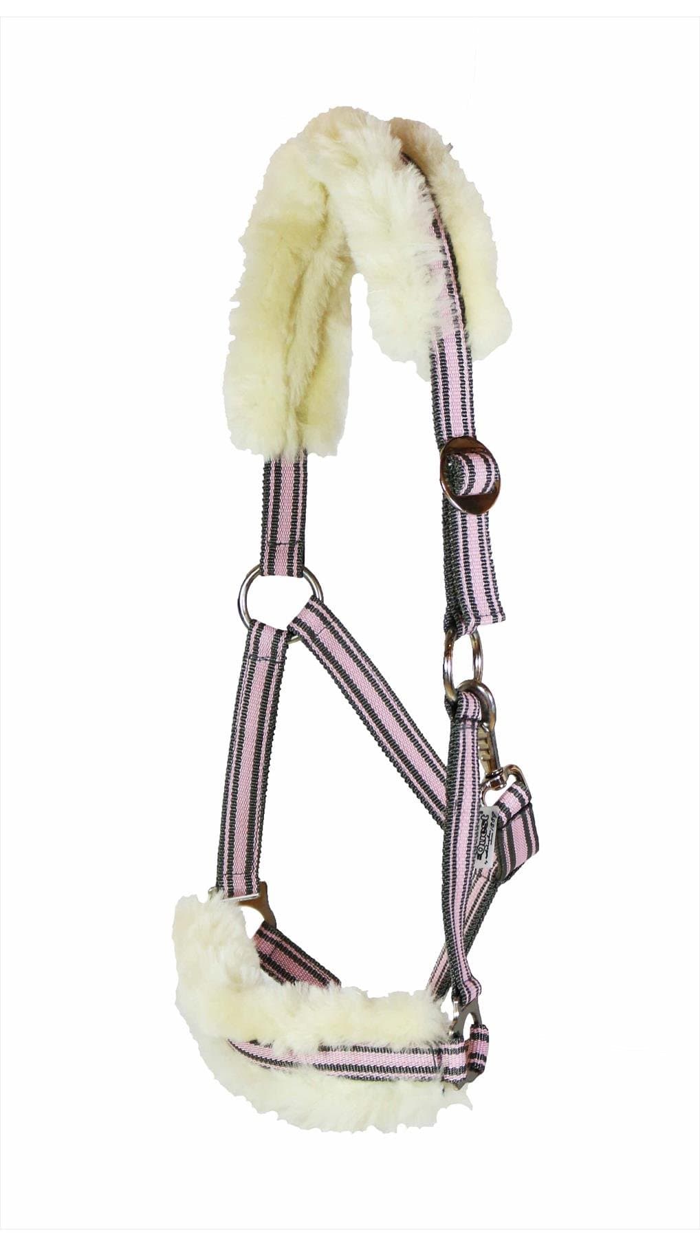 Rose-Gold Cloth Regular Deluxe Headcollar Cob | Charcoal