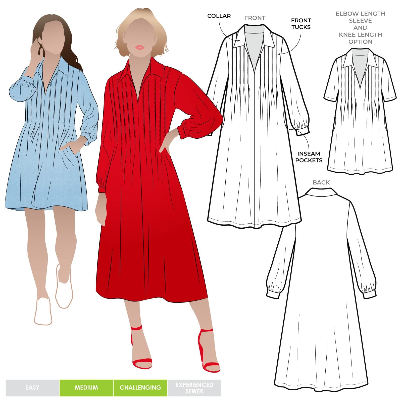 Style Arc Sewing Pattern - Xanthe Woven Dress (Sizes 10-22)