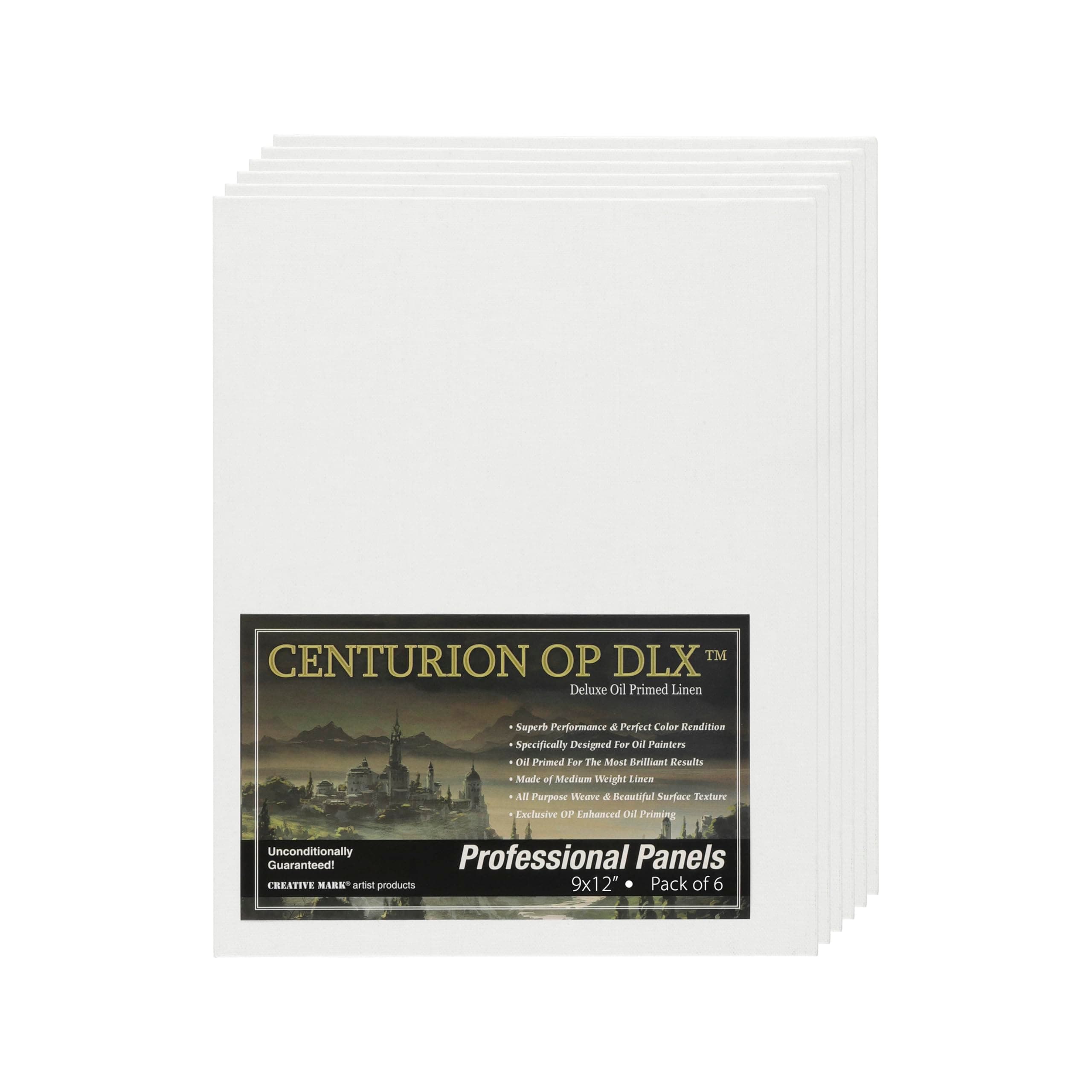 Centurion Deluxe Oil Primed Linen Panel 6-Pack 9x12