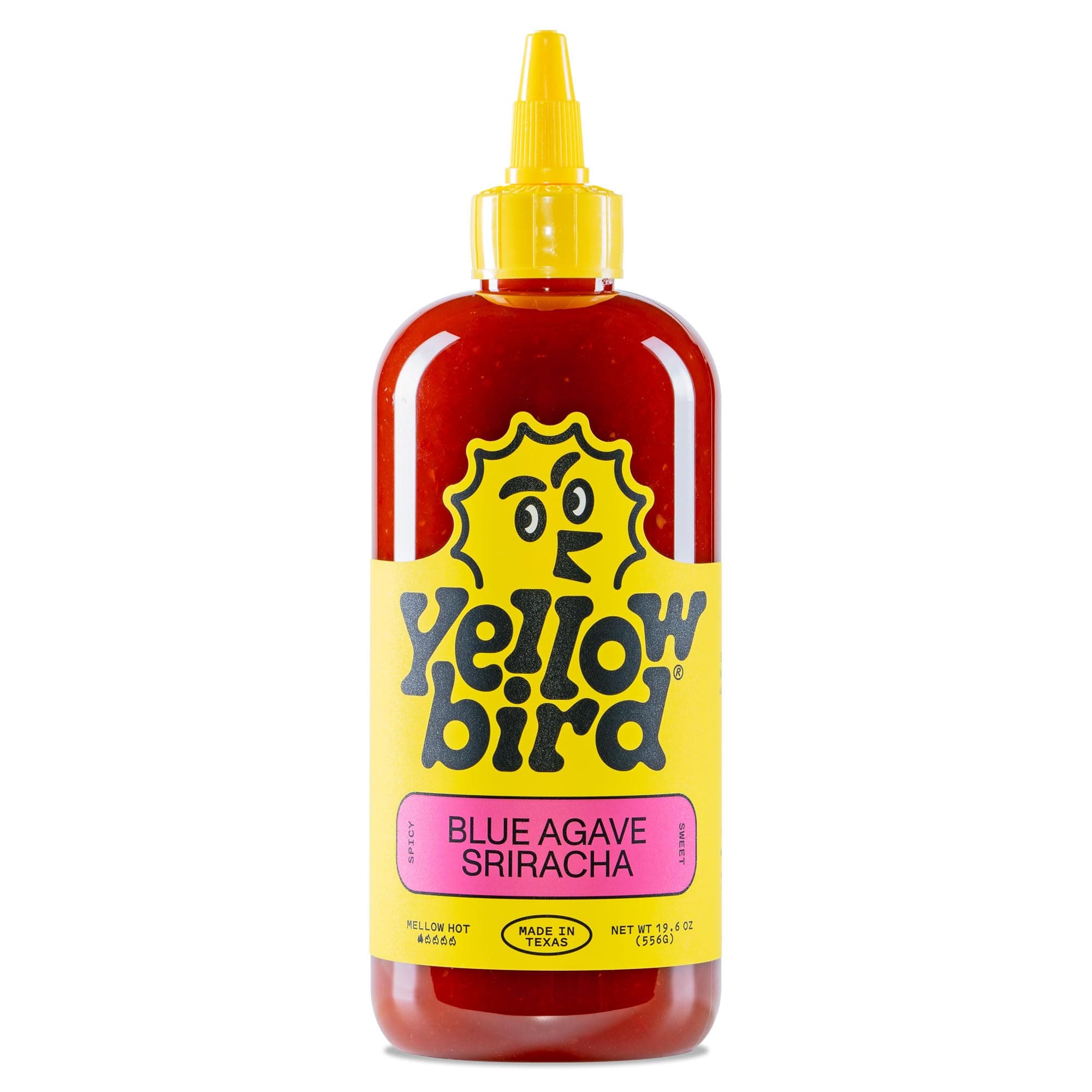 Yellowbird® Classic Blue Agave Sriracha 19.6 oz. Tabletop Size (Mellow Hot | 1 Bottle | Made in Texas)