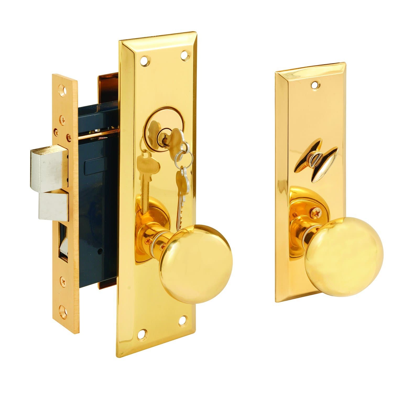 Segal SE 26010 Mortise Lock Set, Brass Right Hand, 2-1/2 In. Backset, Surface Mounted (Single Pack)
