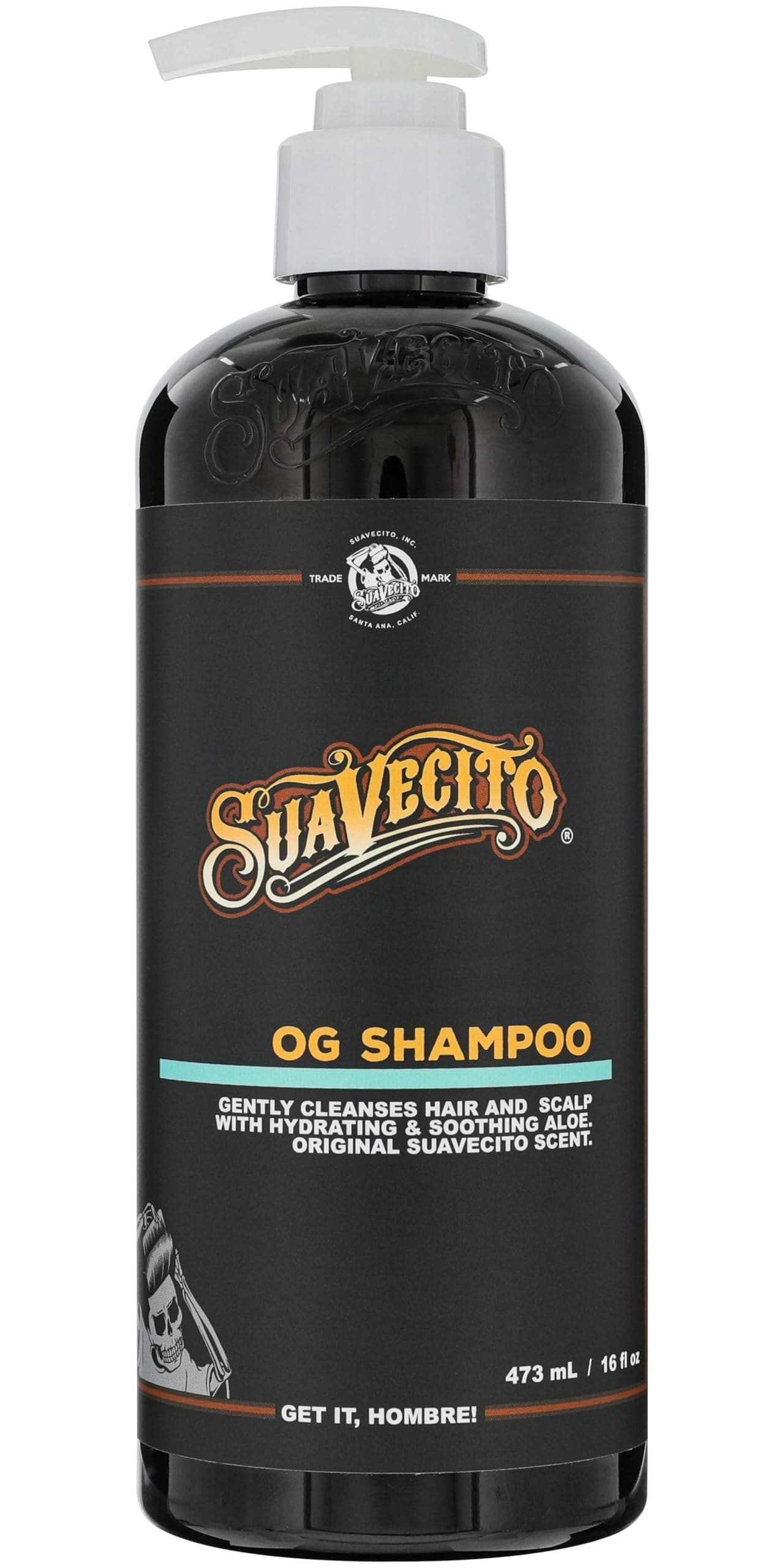 OG Shampoo 16 oz Pump Bottle Original Scent - Gently Cleanses Hair, Hydrates and Soothes with Aloe, Works On All Hair Types and Textures - Restores Shine & Luster - Sulfate Free
