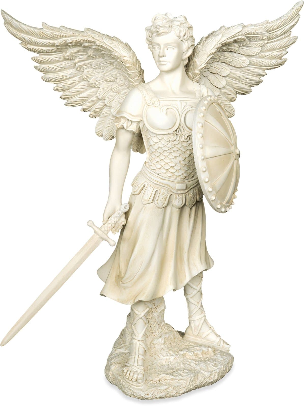 AngelStar Angel Star Archangel Michael Figurine, Metal, Multi-Colour, 26.5 x 19 x 31.5 cm