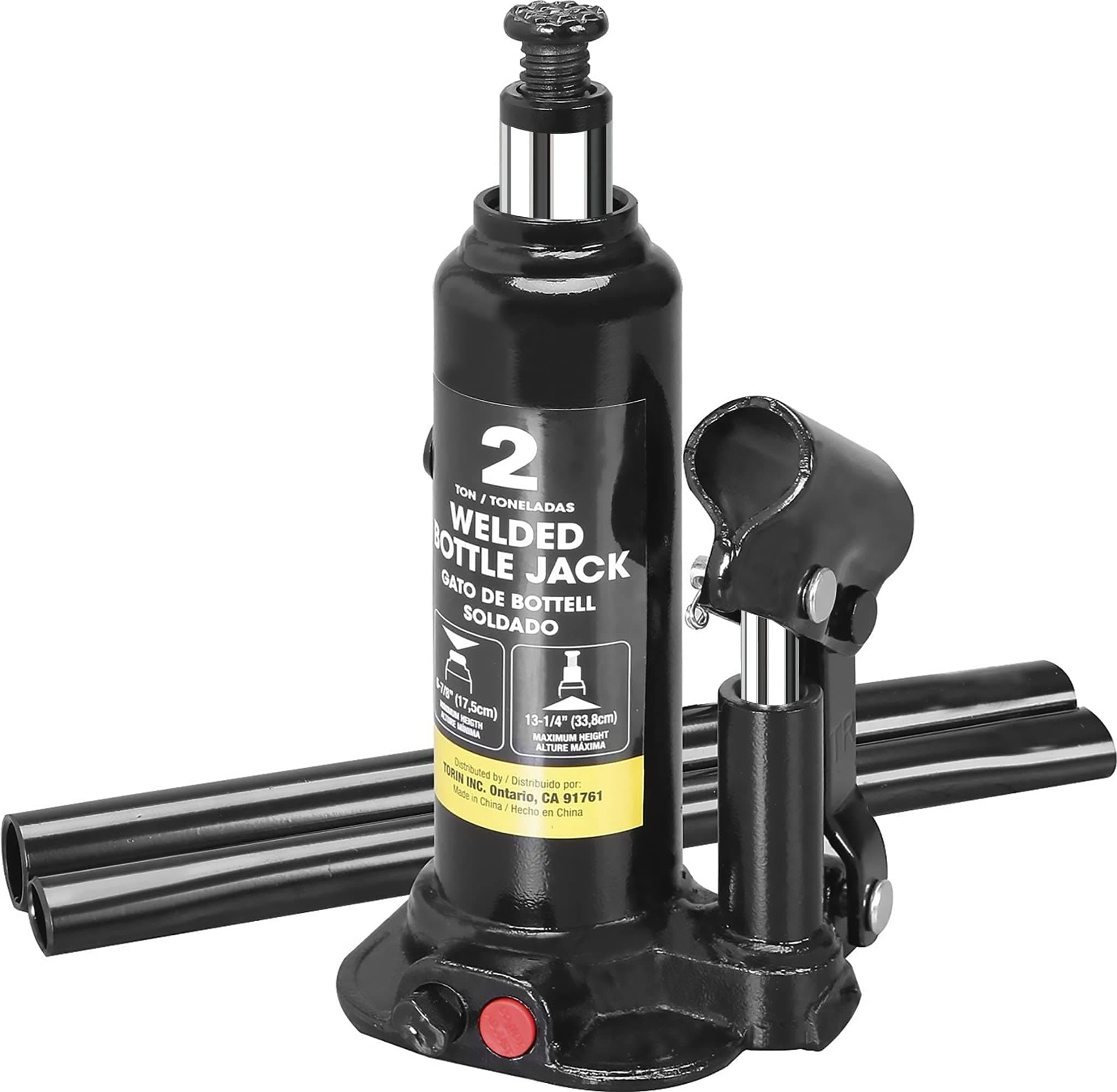 Torin 2 Ton (4,000 LBs) Capacity Hydraulic Welded Bottle Jack, AT90203BB, Black